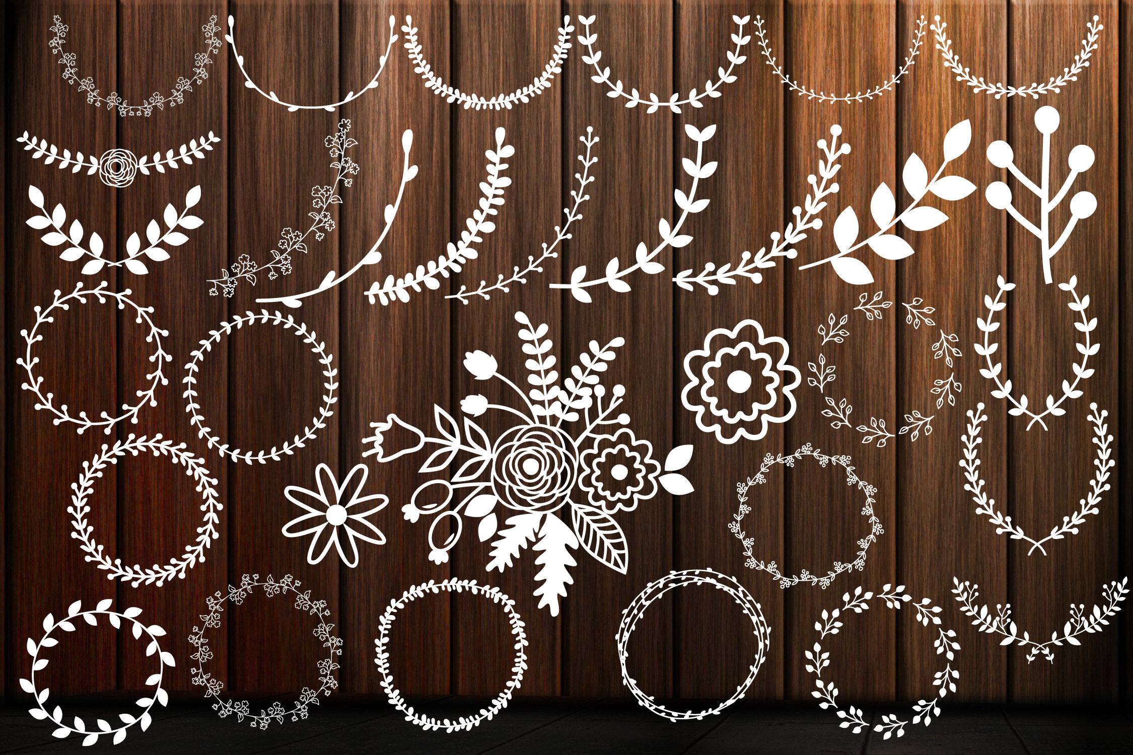 Download Laurel Wreath SVG, Floral Frames SVG By JulyDigitalImages ...