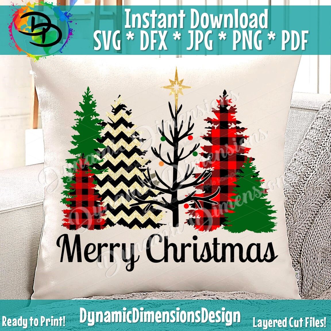 Merry Christmas SVG, Christmas Tree SVG, Pattern Tree Christmas SVG