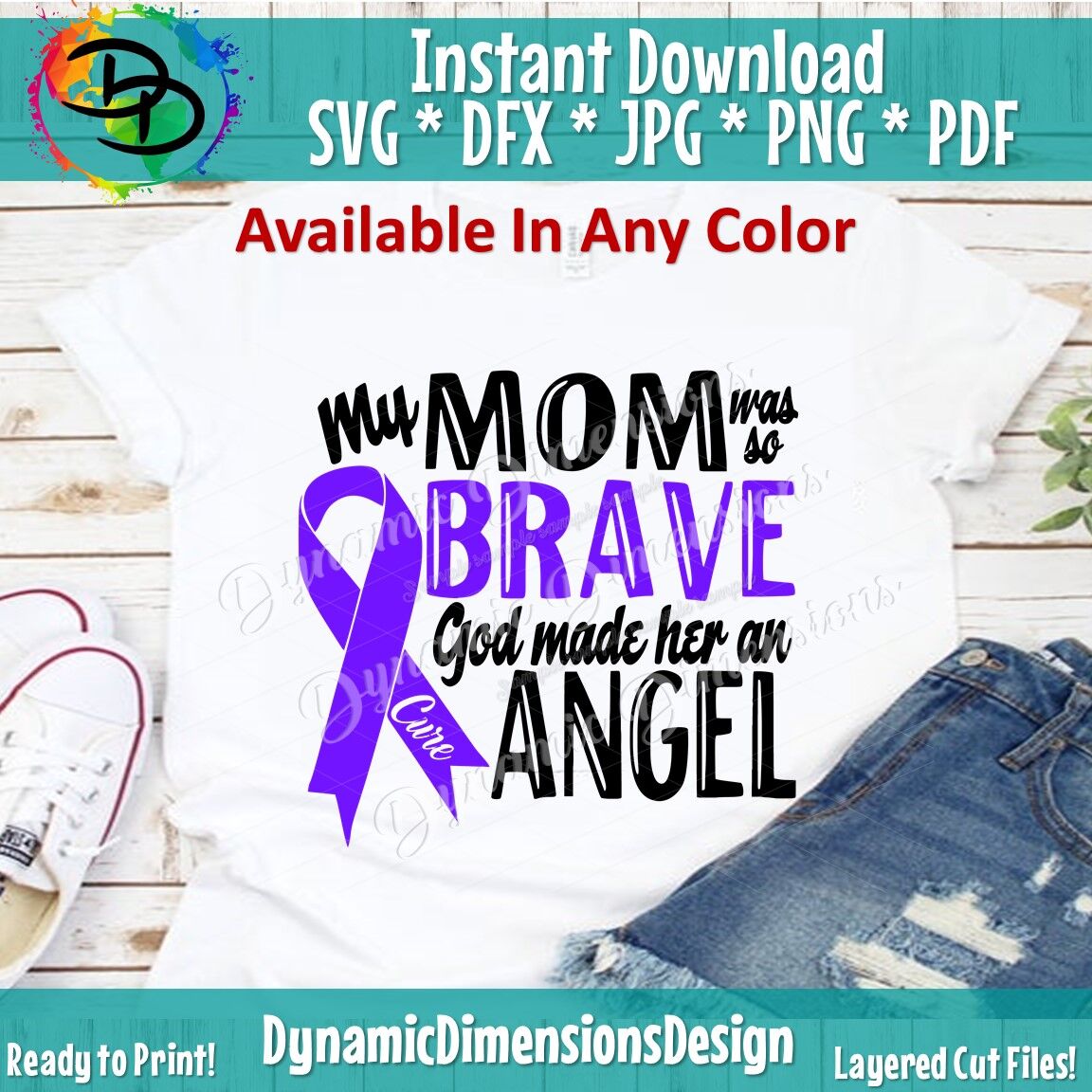 Download God Made her an Angel svg, My Mom, Brave svg, Fight for a ...