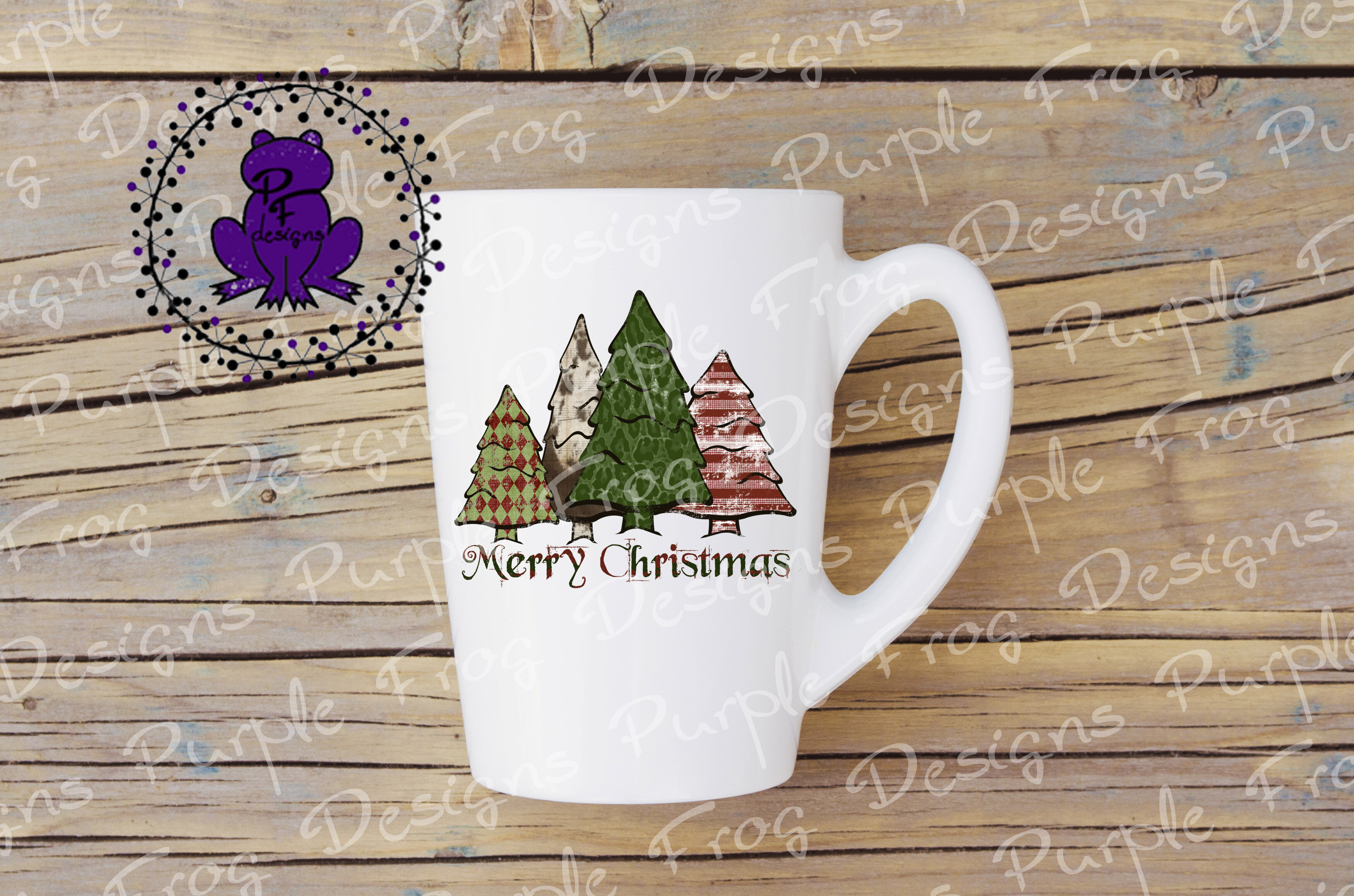 Merry Christmas Trees Leopard Print Distressed By Purple Frog Designs Thehungryjpeg Com