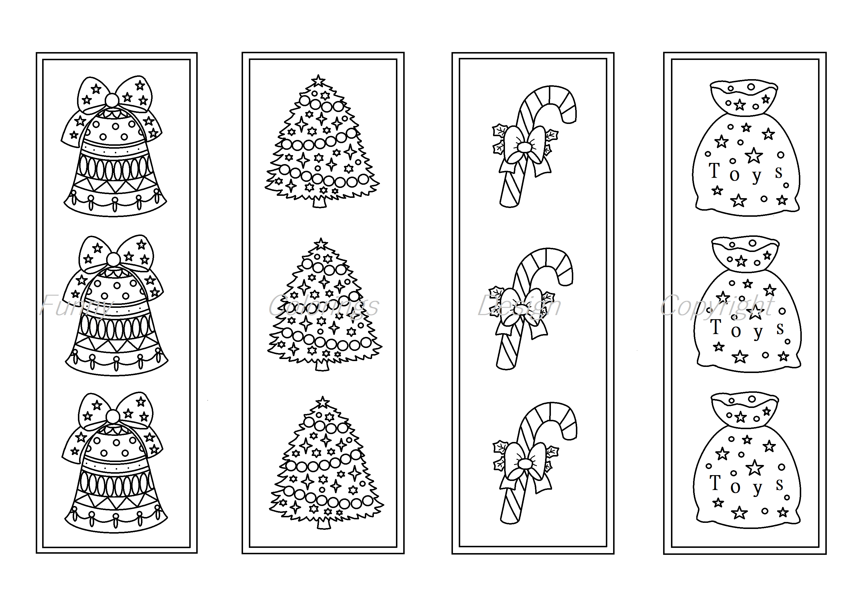 Christmas Coloring Printable Bookmarks Bookmark To Color By Funny 