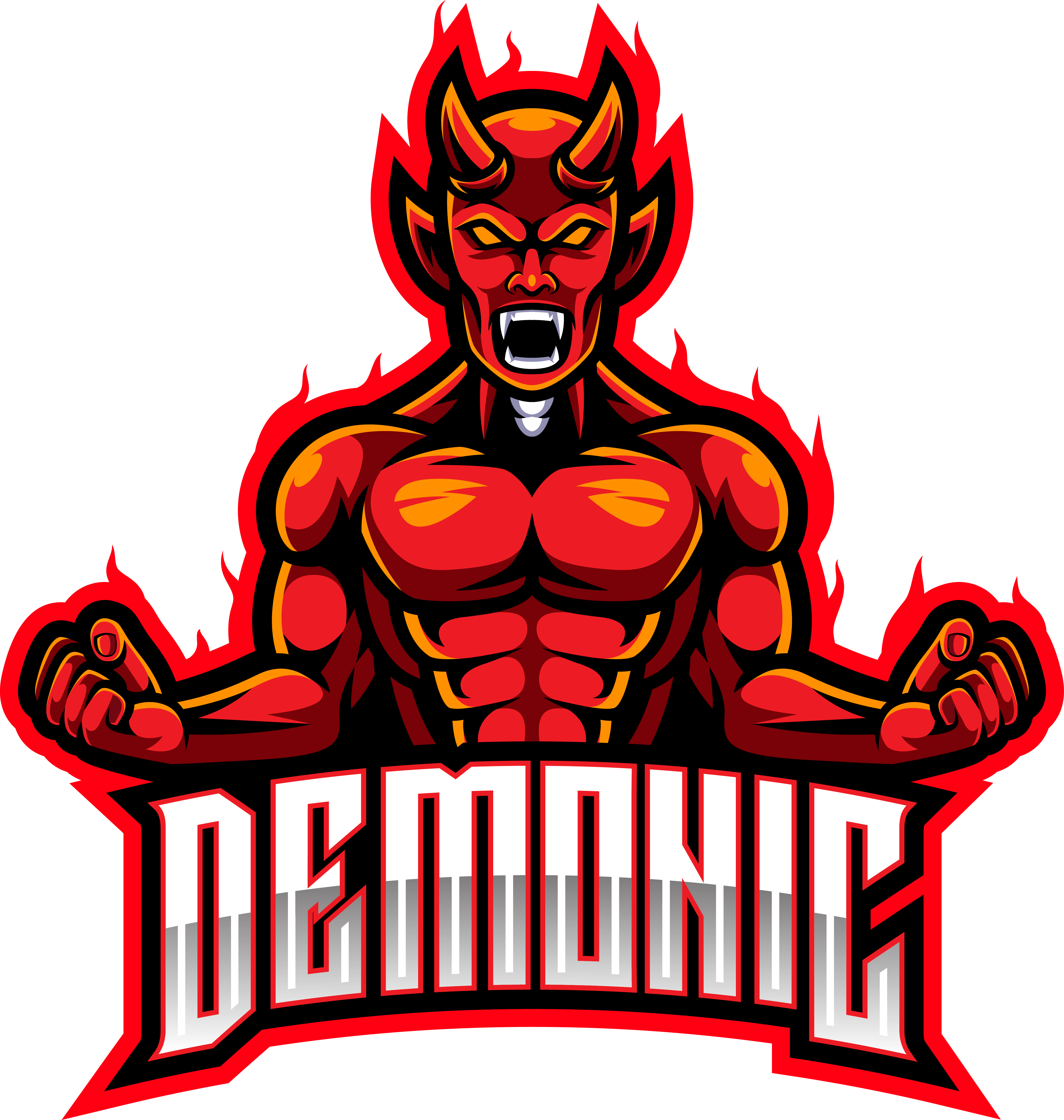 Red Devil Mascot Esport Logo Design Stock Vector (Royalty Free