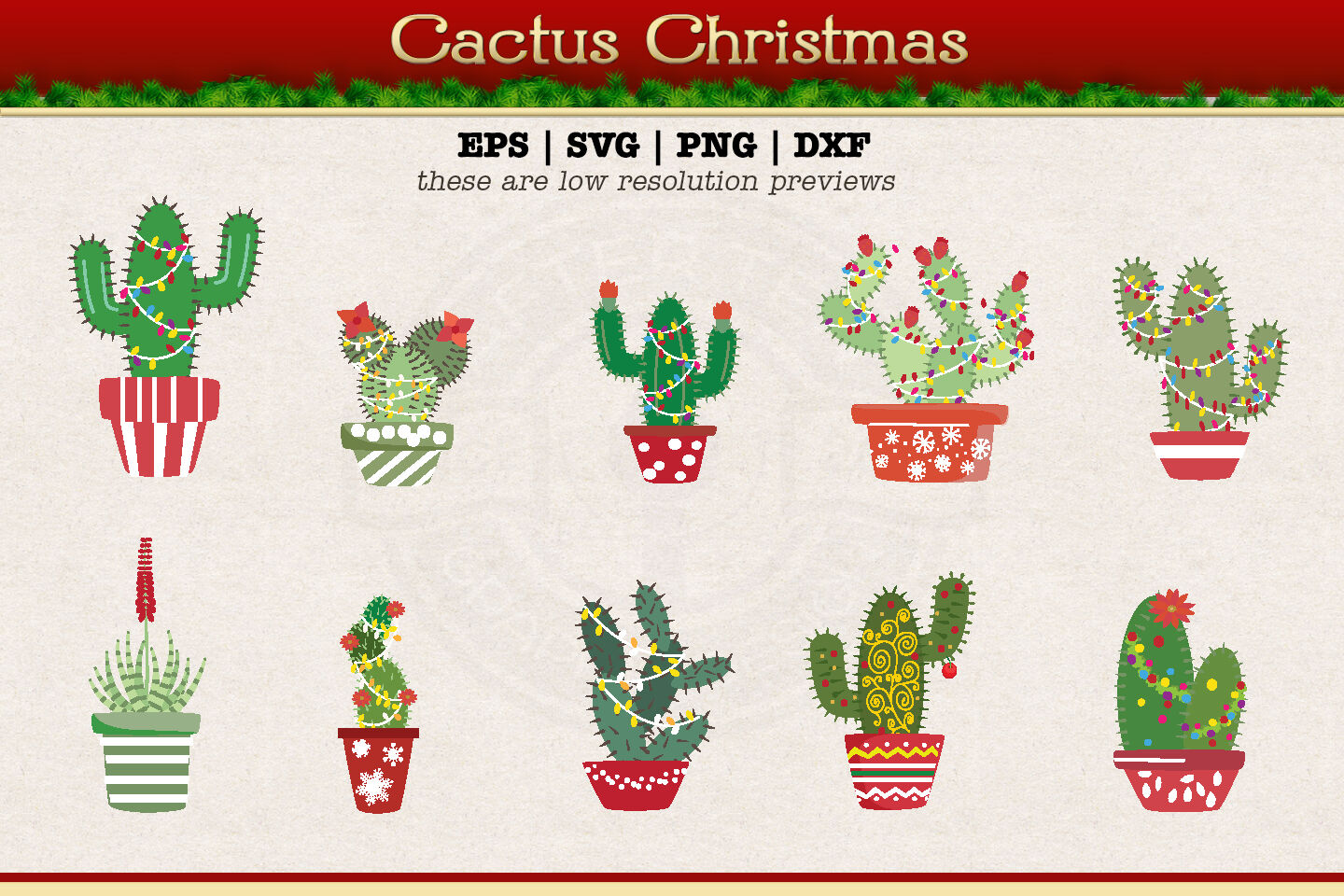 Christmas cactus svg