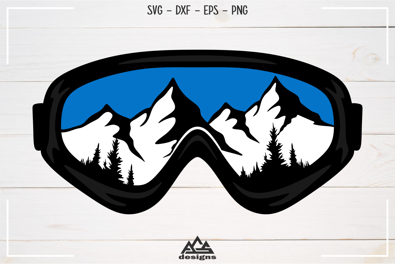 Ski SnowBoard Googles Sport Svg Design By AgsDesign | TheHungryJPEG.com