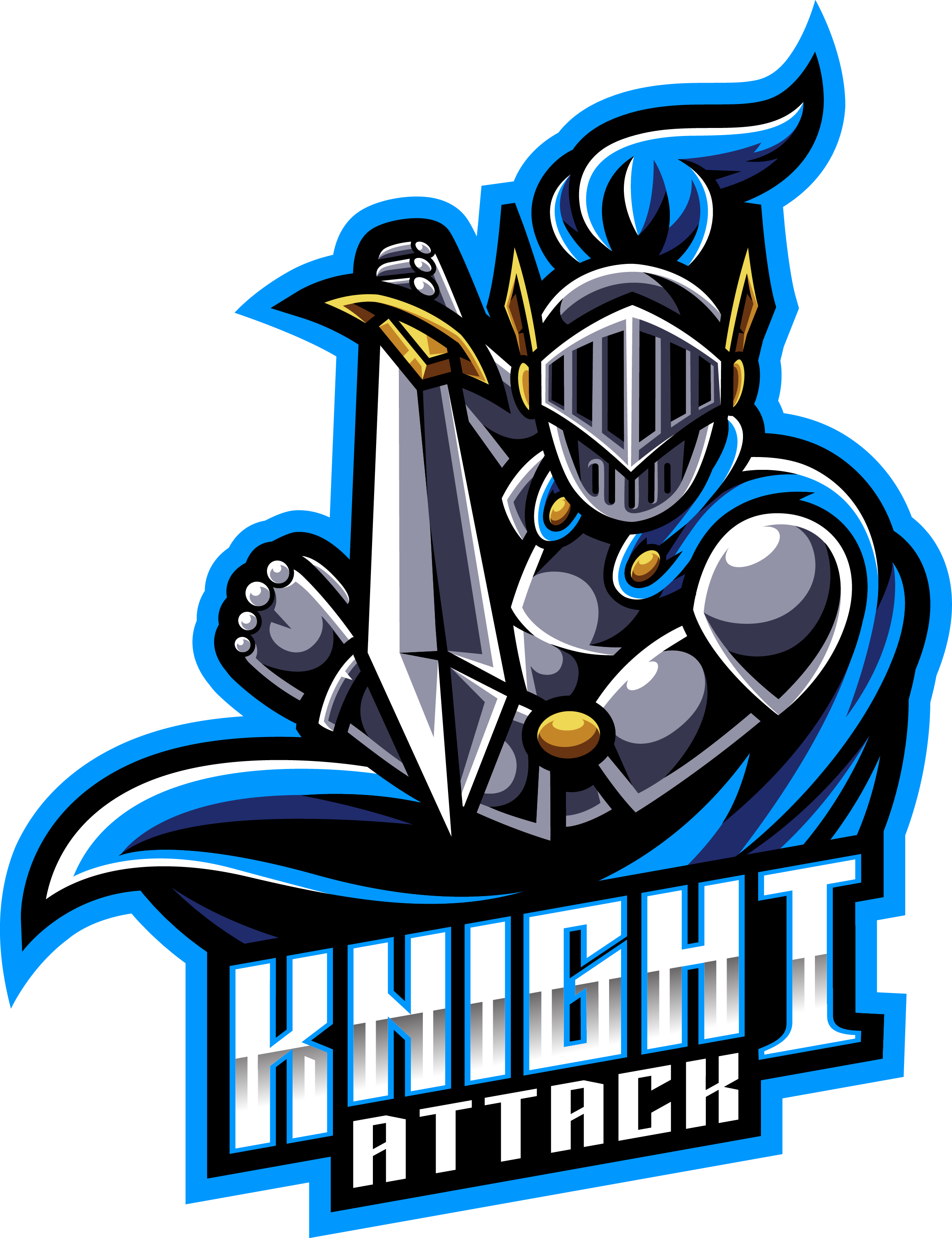 Knight esport mascot logo design By Visink | TheHungryJPEG.com