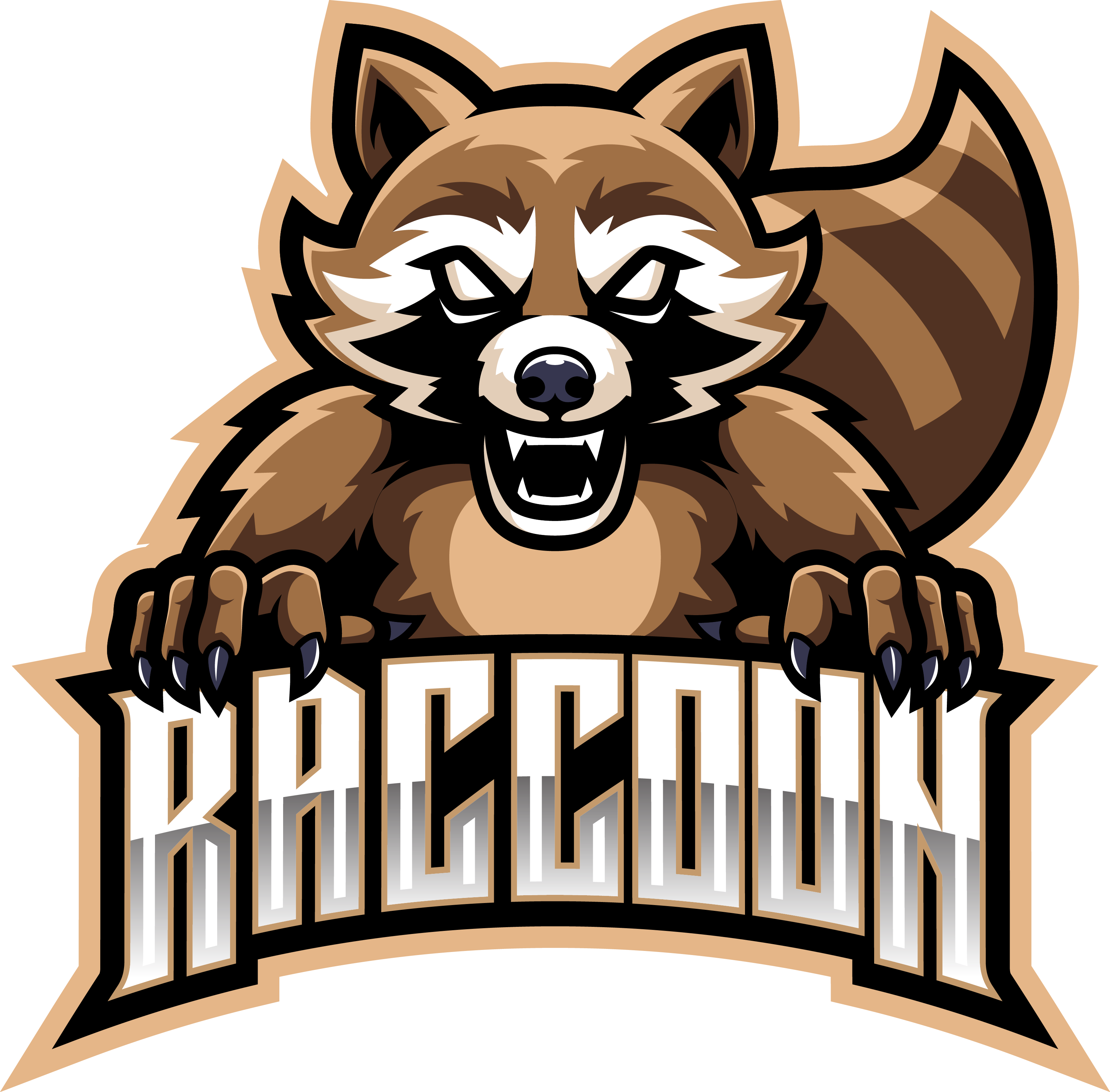 Raccoon esport mascot logo design By Visink | TheHungryJPEG.com