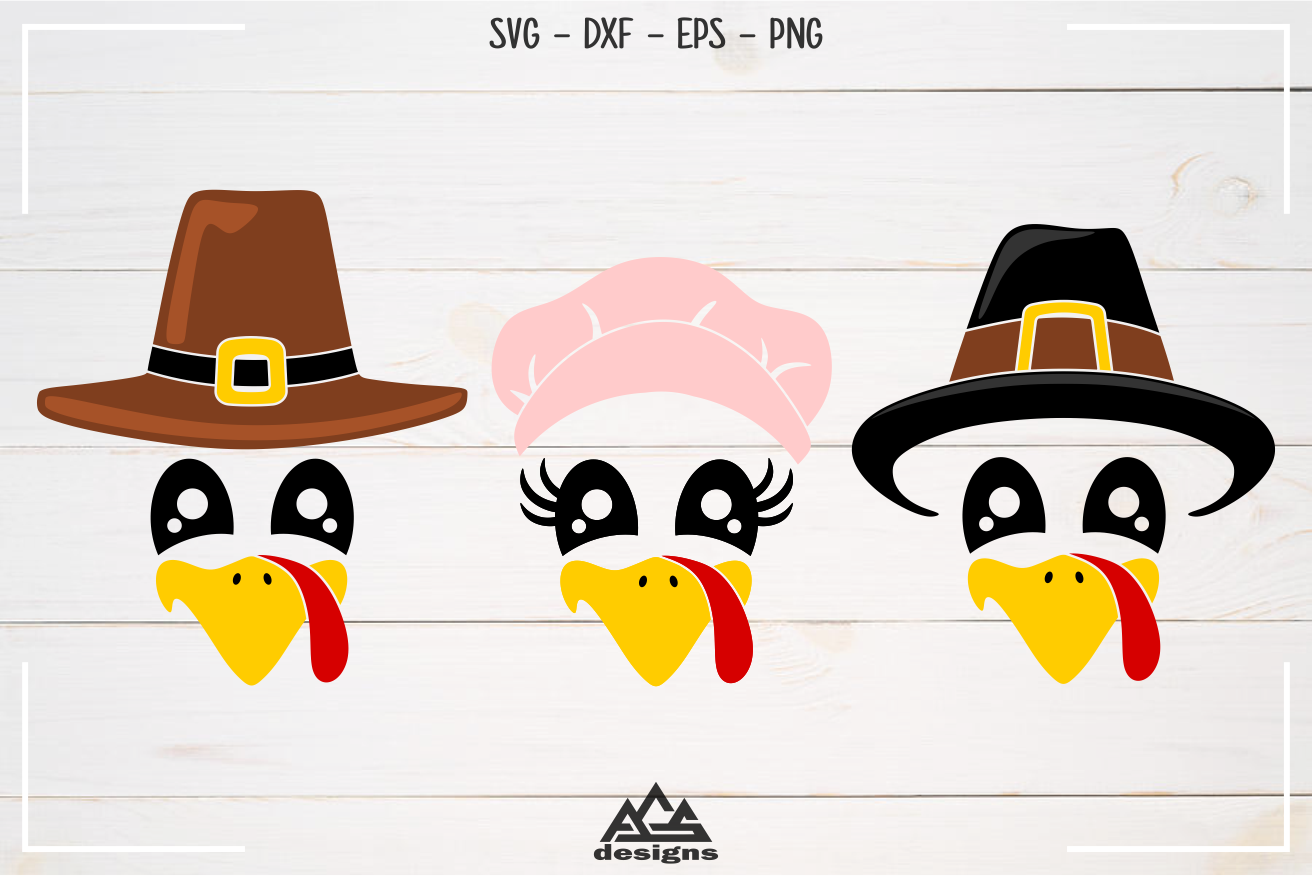 Cute Turkey Face Thanksgiving Svg Design By AgsDesign ...