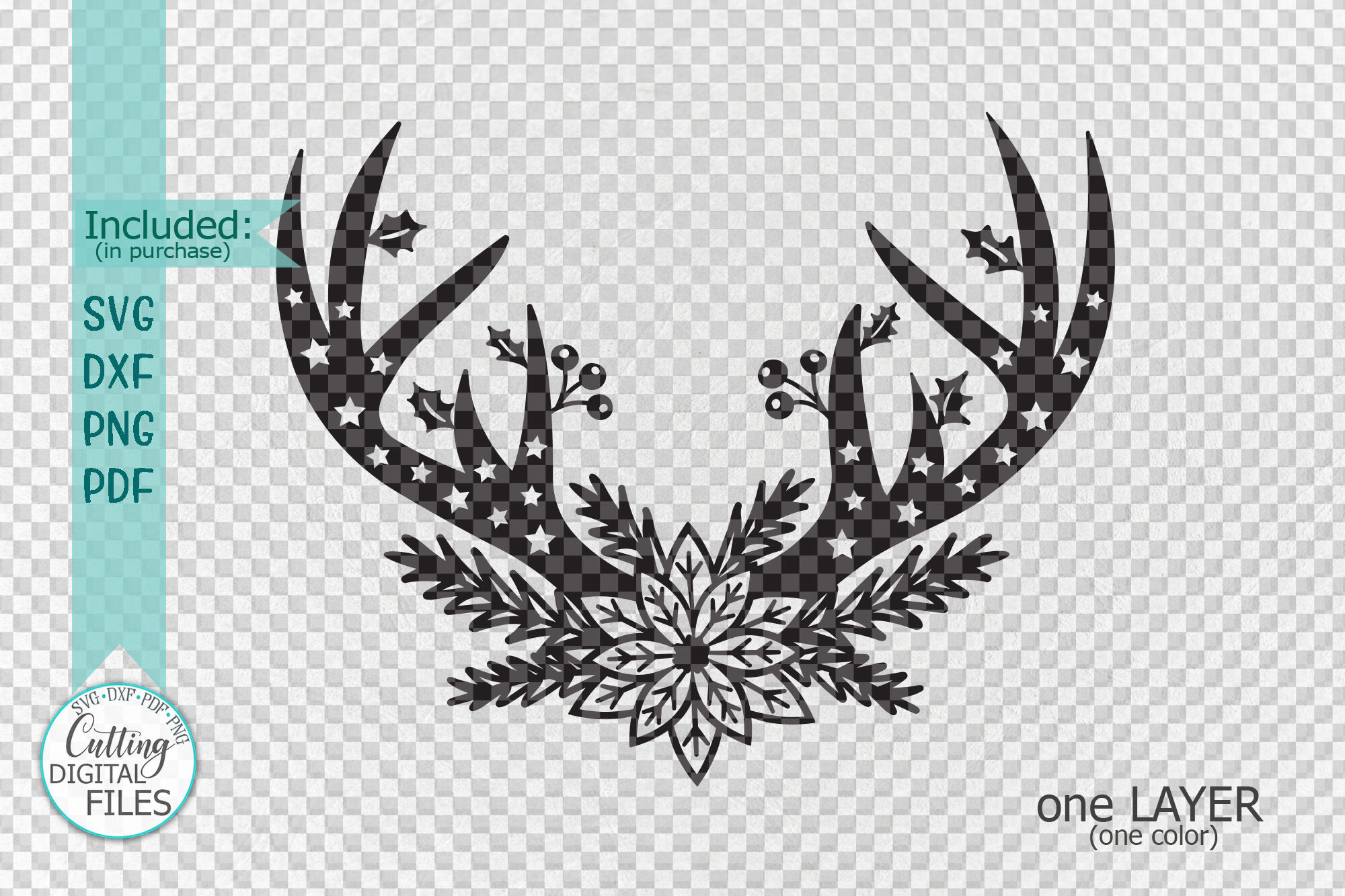 Free Free Floral Deer Antler Svg SVG PNG EPS DXF File