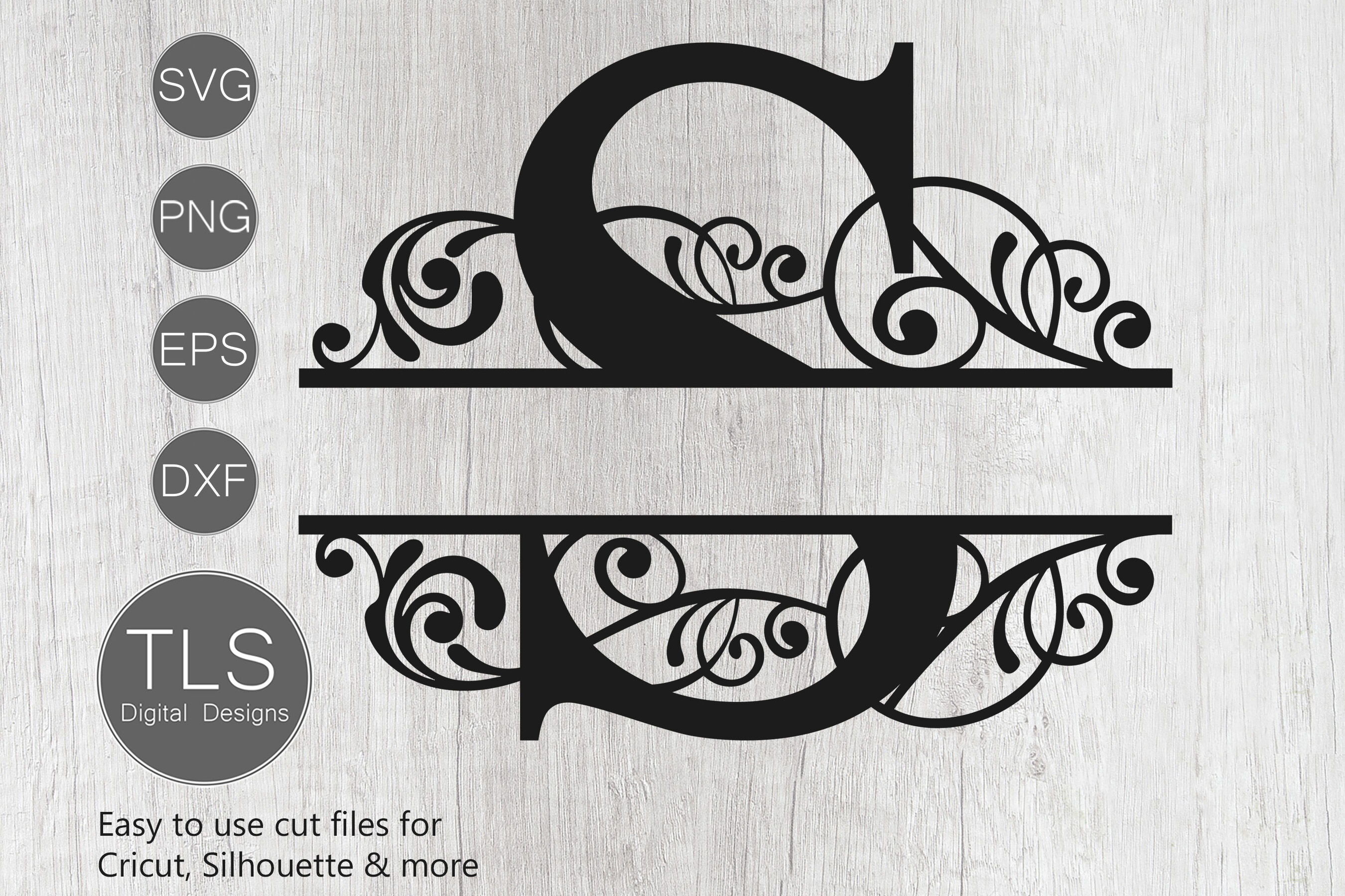 Download Letter S Split Monogram Svg Split Monogram Svg Letter S Cricut By Tlsdigitaldesigns Thehungryjpeg Com SVG, PNG, EPS, DXF File