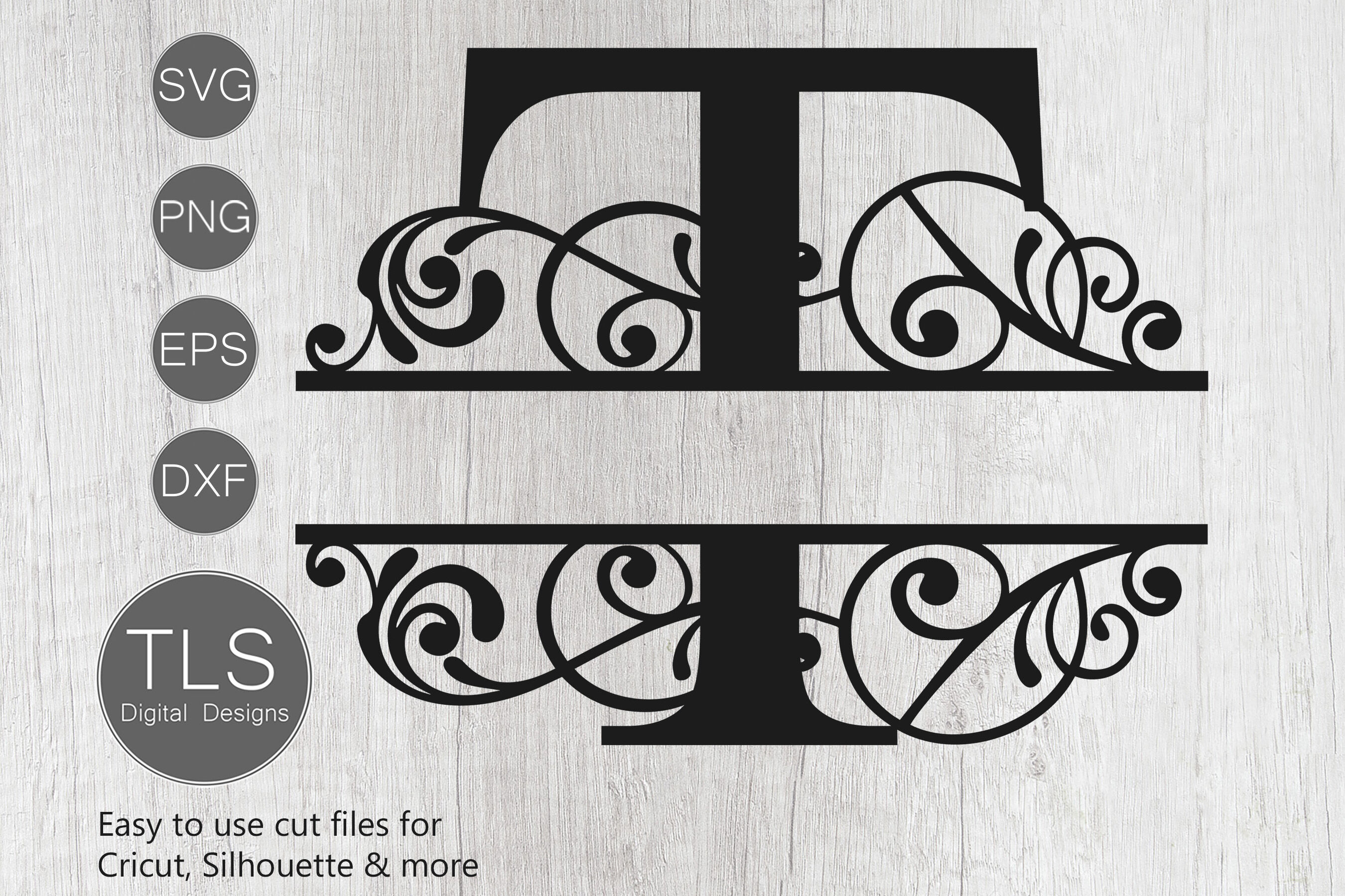 Letter T Split Monogram SVG, Split Monogram SVG, Letter T Cricut By TLSDigitalDesigns ...