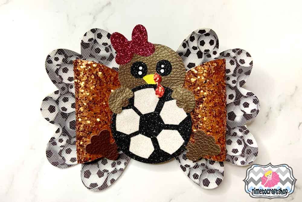 Download Thanksgiving Turkey Soccer Hair Bow Template SVG, PNG, DXF ...