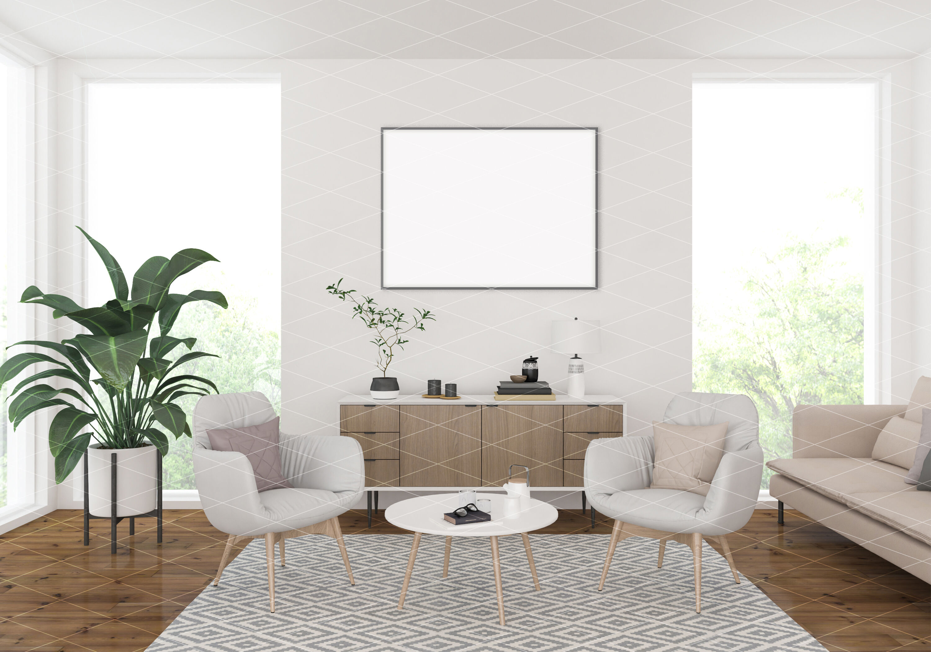 Download Interior scene - artwork background - frame mockup By ...