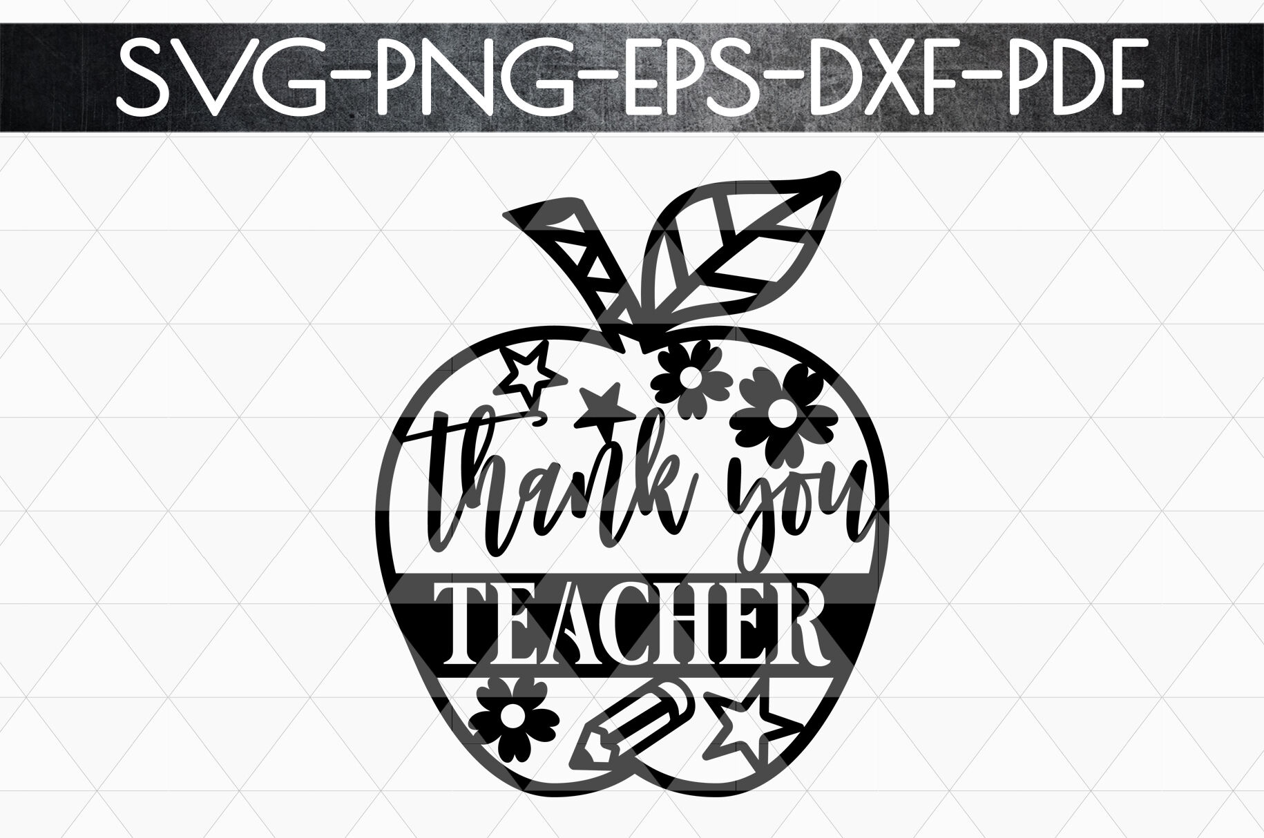 Download Thank You Teacher Paper Cut Template School Svg Pdf Dxf By Mulia Designs Thehungryjpeg Com