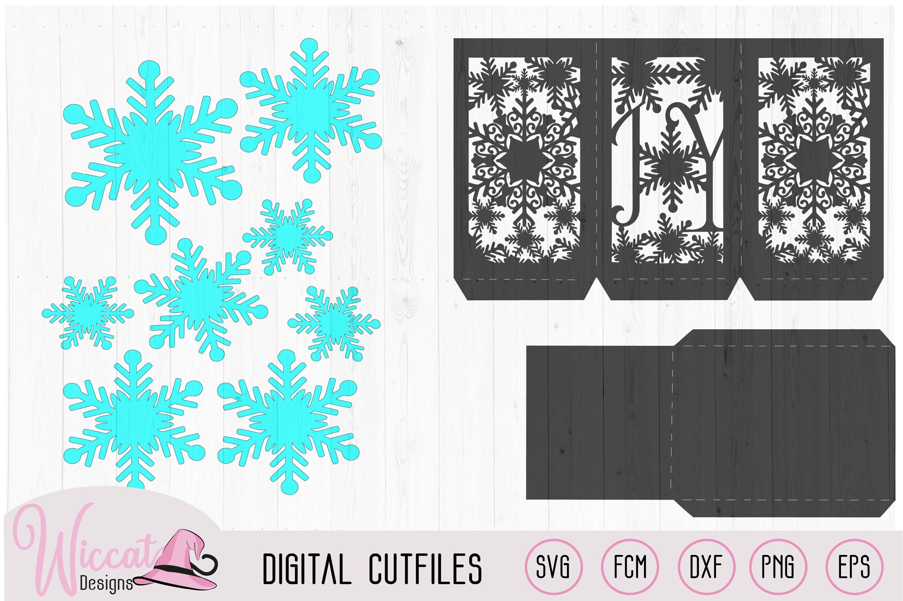 Joy Christmas Lantern Template Snowflakes And Ice Stars By Wiccatdesigns Thehungryjpeg Com