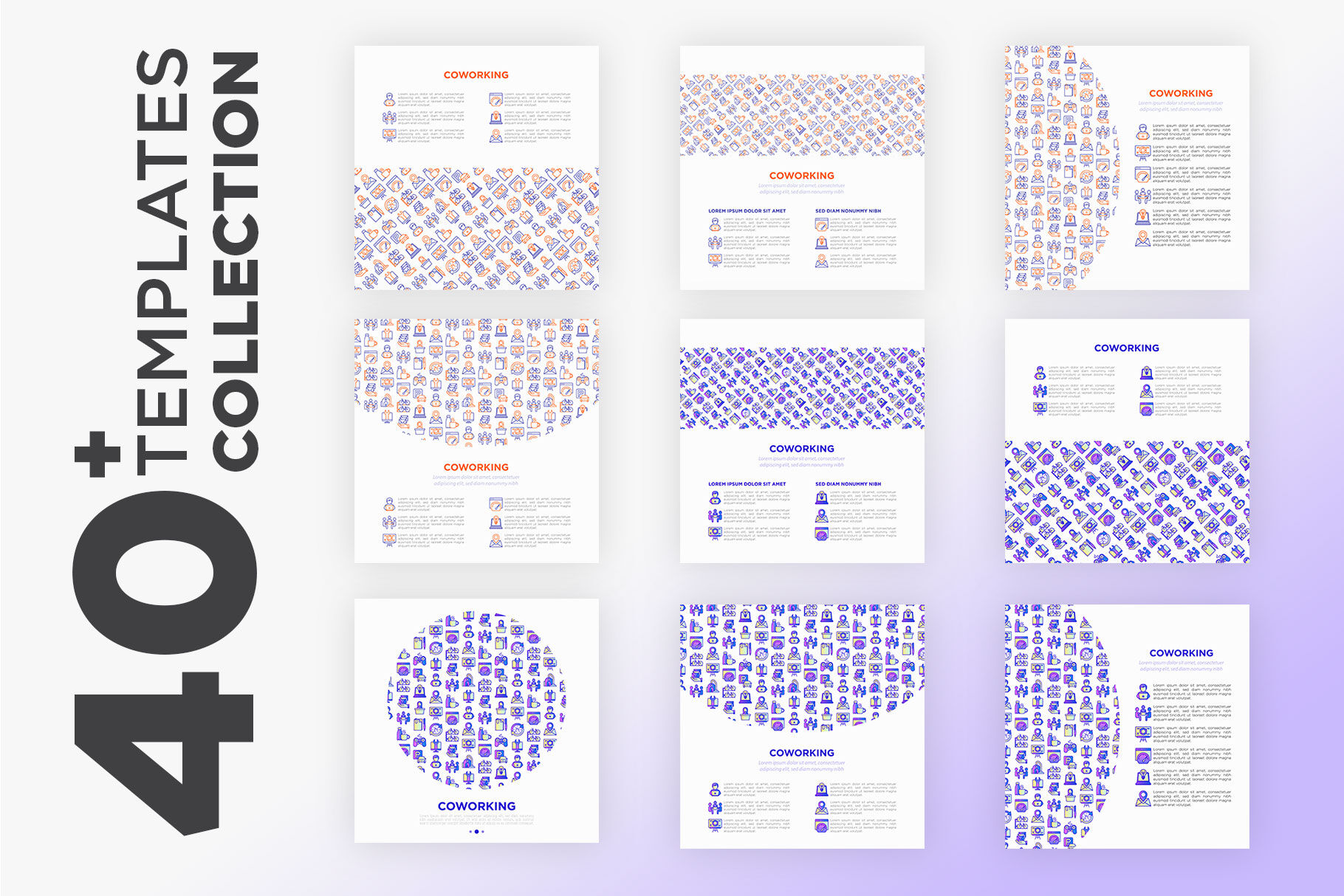 Coworking Collection 40 Templates 16 Icons 4 Patterns By Alexey Blogoodf Thehungryjpeg Com