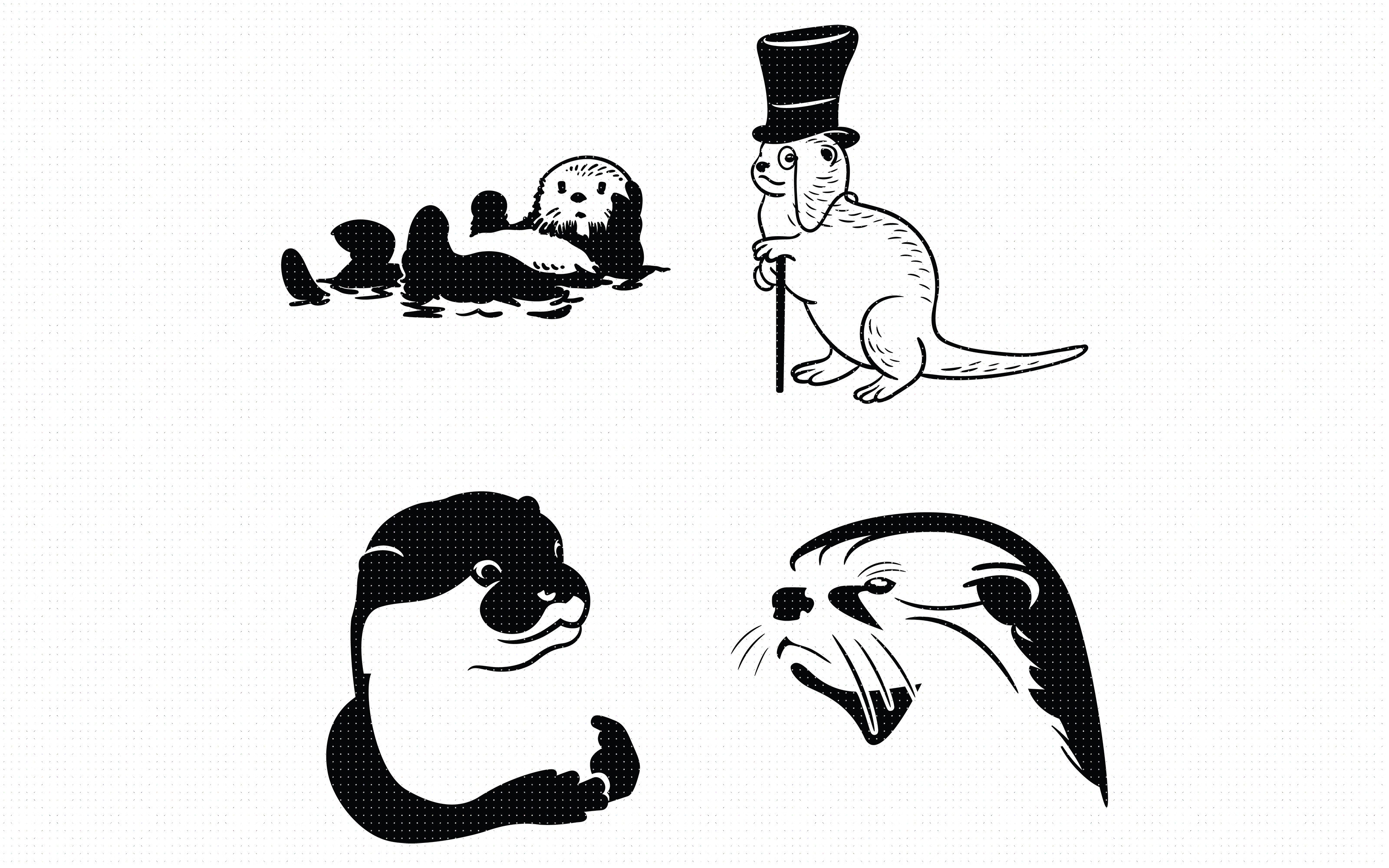 Otter Svg Clipart By Crafteroks Thehungryjpeg Com