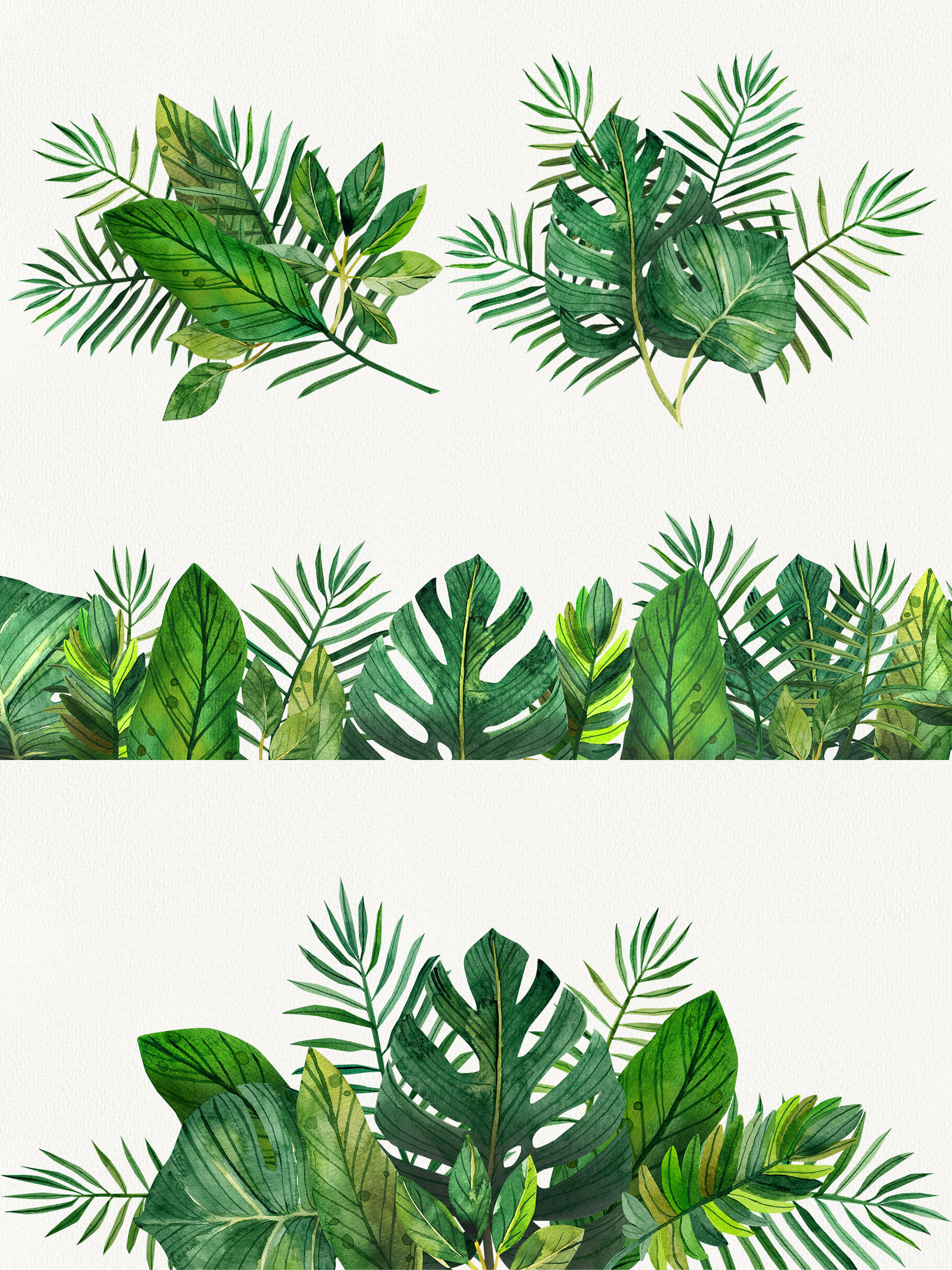 watercolor-tropical-leaves-clip-art-digital-drawing-tropical-leaves