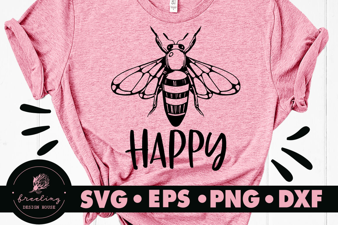 Download Free Bee Happy Svg Free PSD Mockup Template