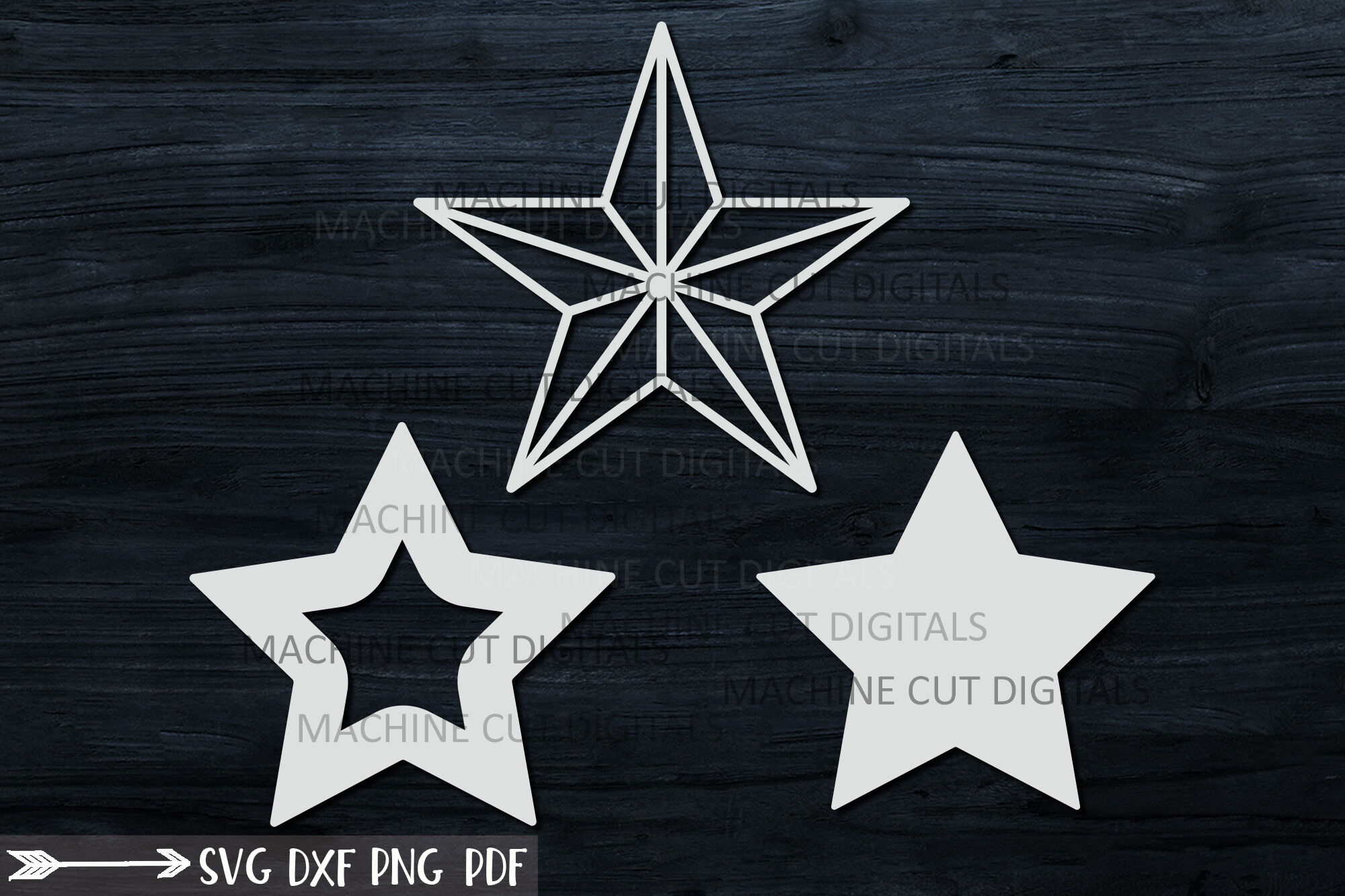 Christmas Star Set Decoration For Christmas Tree Svg Laser Cut Out By Kartcreation Thehungryjpeg Com