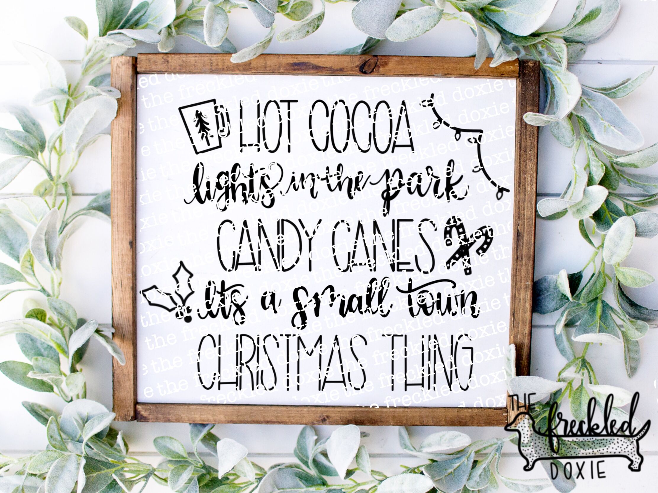 Small Town Christmas Svg Hand Lettered By The Freckled Doxie Thehungryjpeg Com