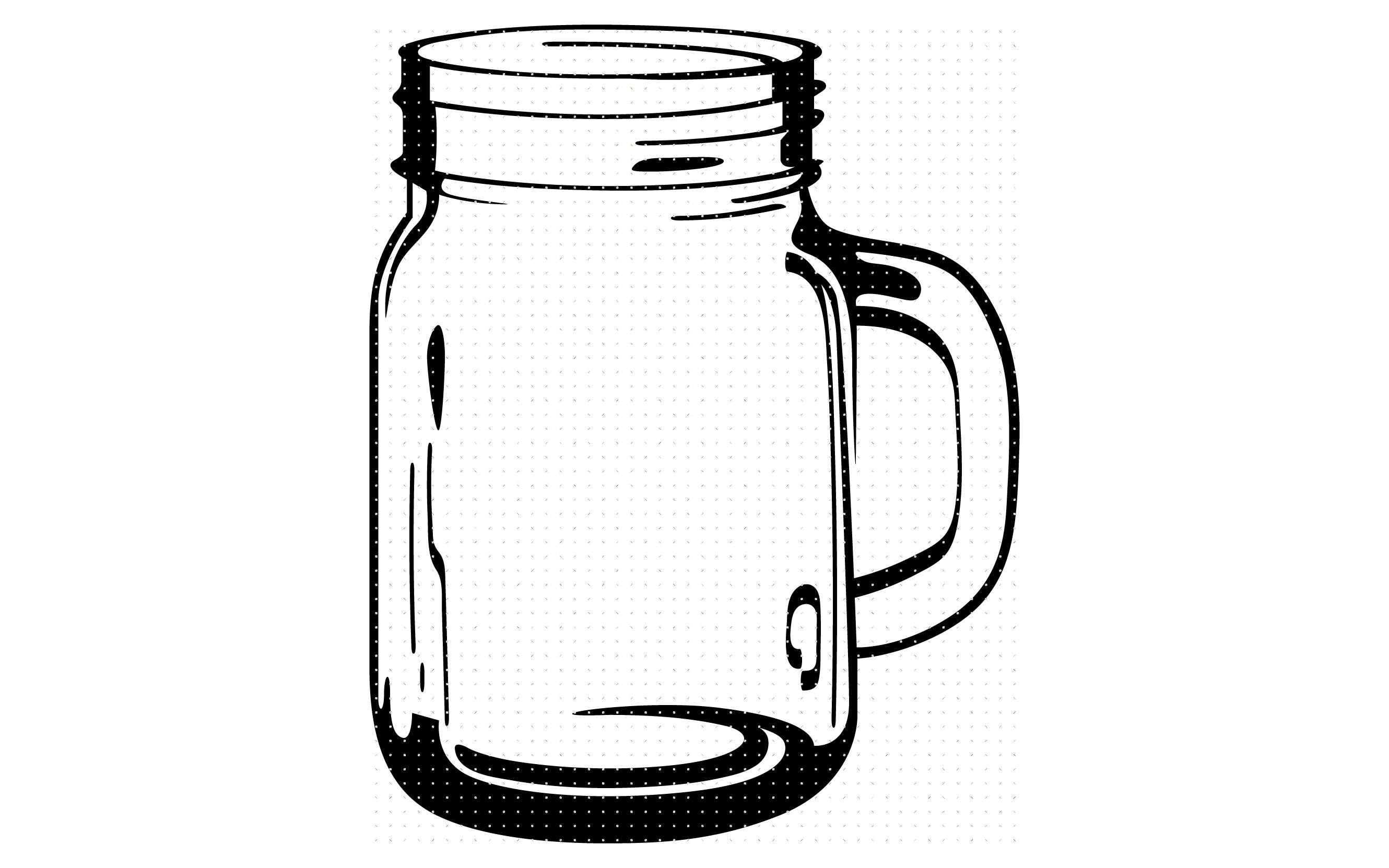 Hand Drawn Mason Jar SVG File, Drawn clipart, Cutting File, Cut File