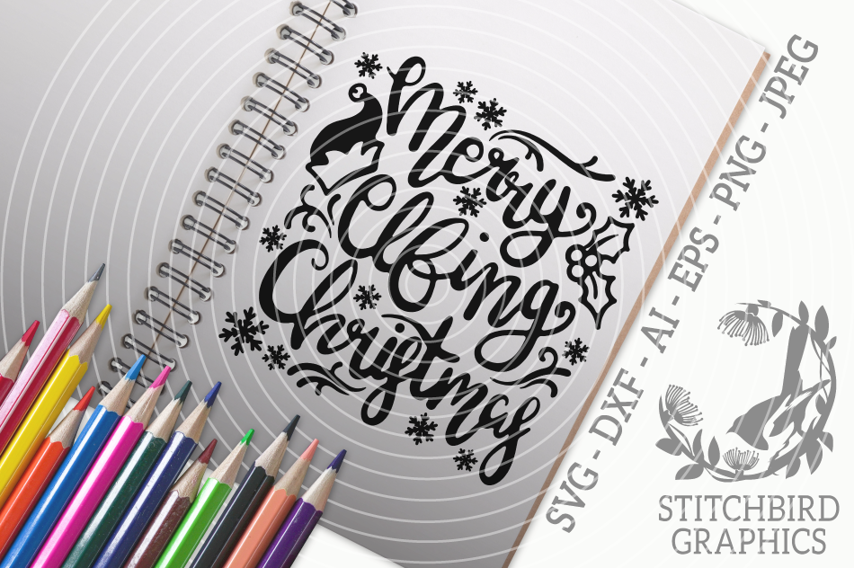Merry Elfing Christmas Svg Silhouette Studio Cricut Dxf By Stitchbird Graphics Thehungryjpeg Com