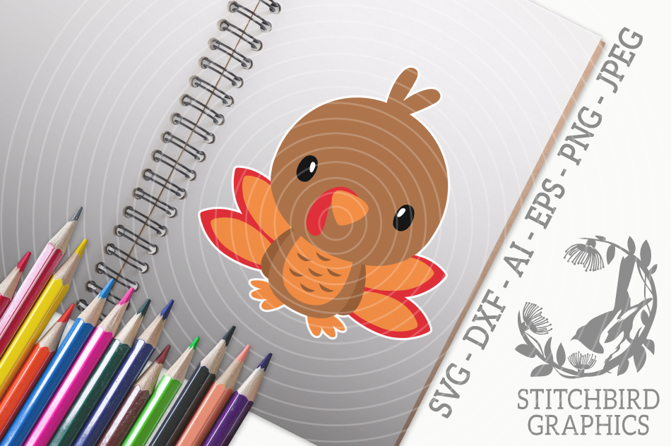 Download Cute Baby Turkey 2 Svg Silhouette Studio Cricut Eps Dxf Ai Png By Stitchbird Graphics Thehungryjpeg Com