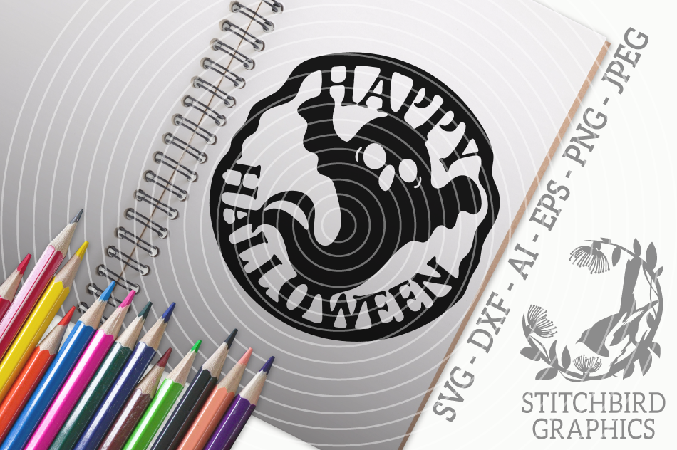 Happy Halloween Spooky Svg Silhouette Studio Cricut Eps By Stitchbird Graphics Thehungryjpeg Com