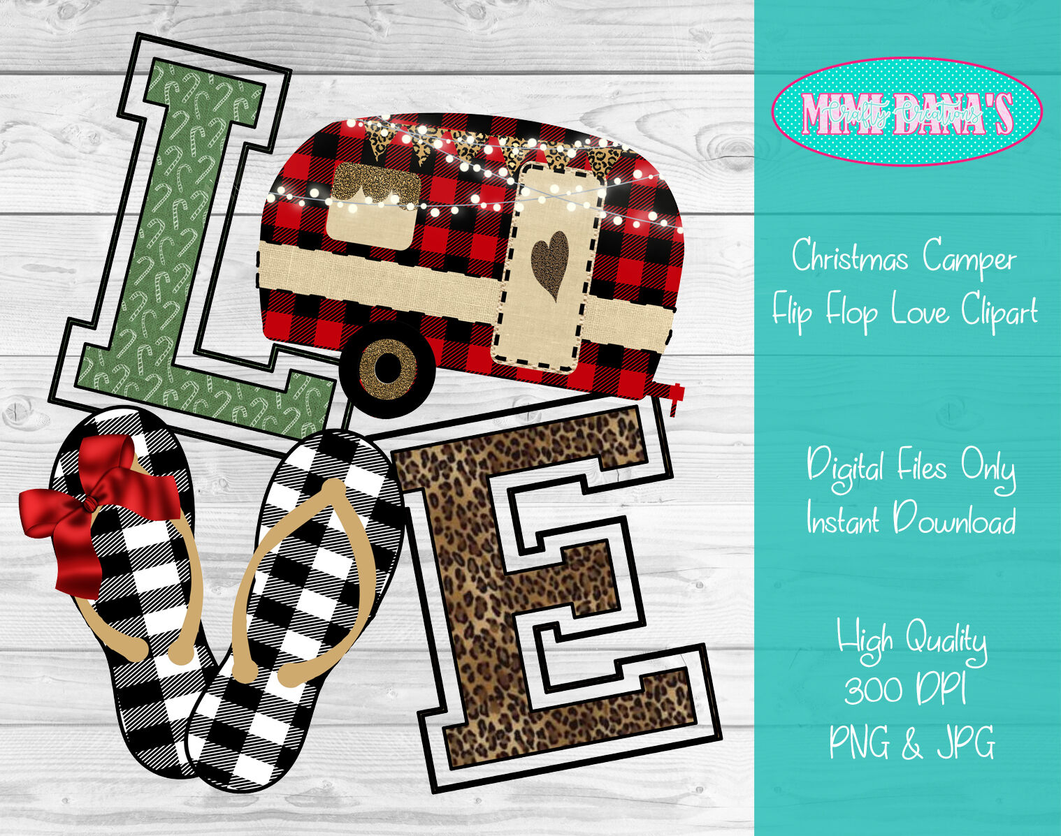 Download Christmas Camper Flip Flop Love Clipart By Mimi Dana S Crafty Creations Thehungryjpeg Com