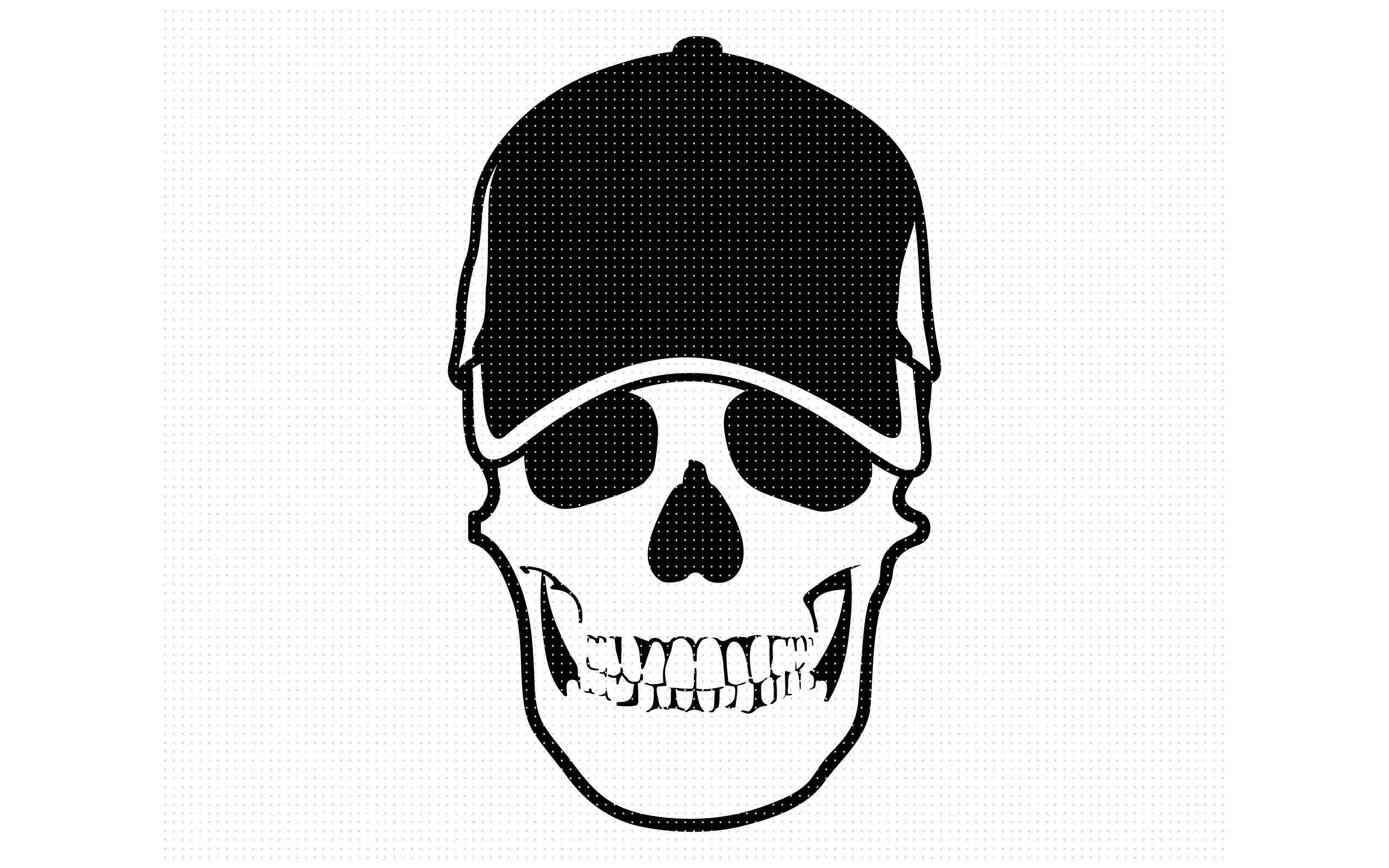 skull wearing a baseball cap svg, dxf, vector, eps, clipart, cricut By ...