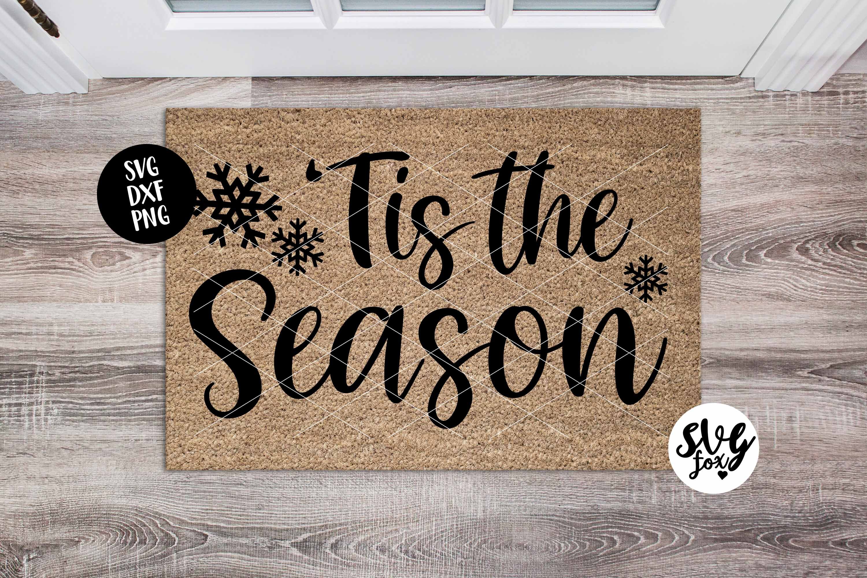 Tis The Season Christmas Doormat Welcome Mat By Svgfox Thehungryjpeg Com