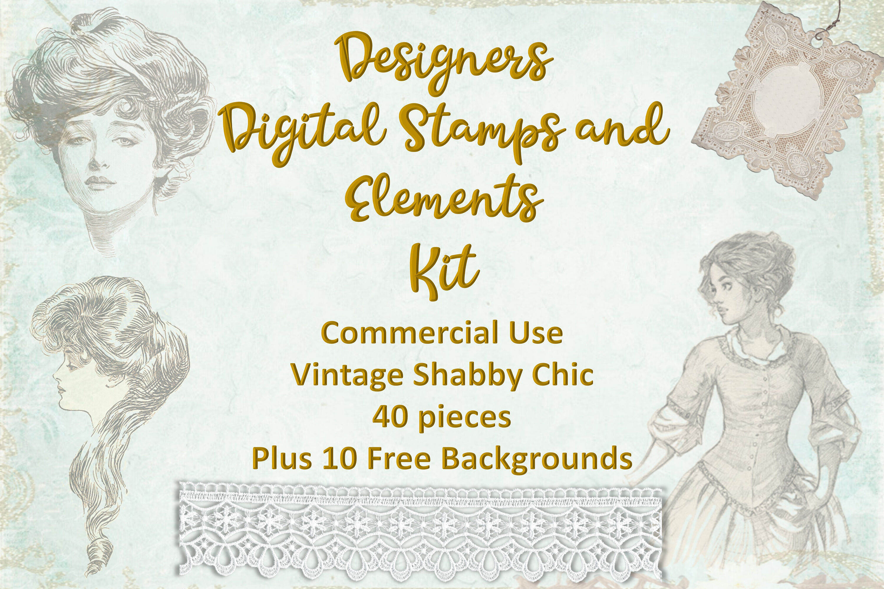 Vintage Digital Stamps Overlays And Ephemera By The Paper