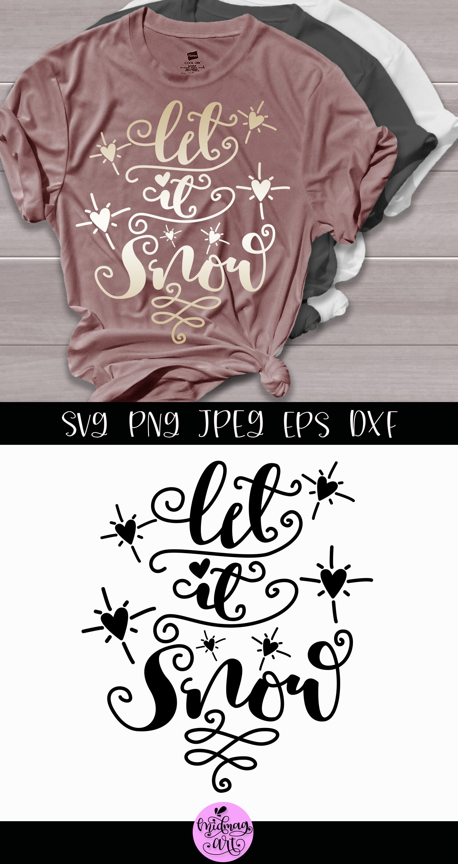 Download Let it snow svg, christmas shirt svg By Midmagart ...