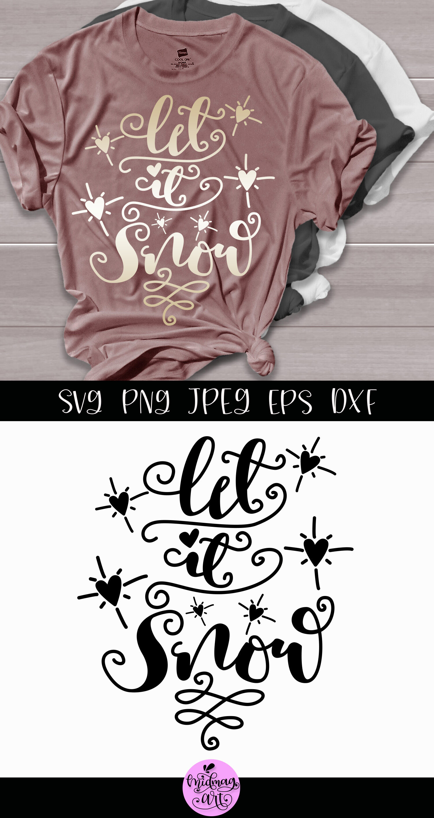 Let It Snow Svg Christmas Shirt Svg By Midmagart Thehungryjpeg Com