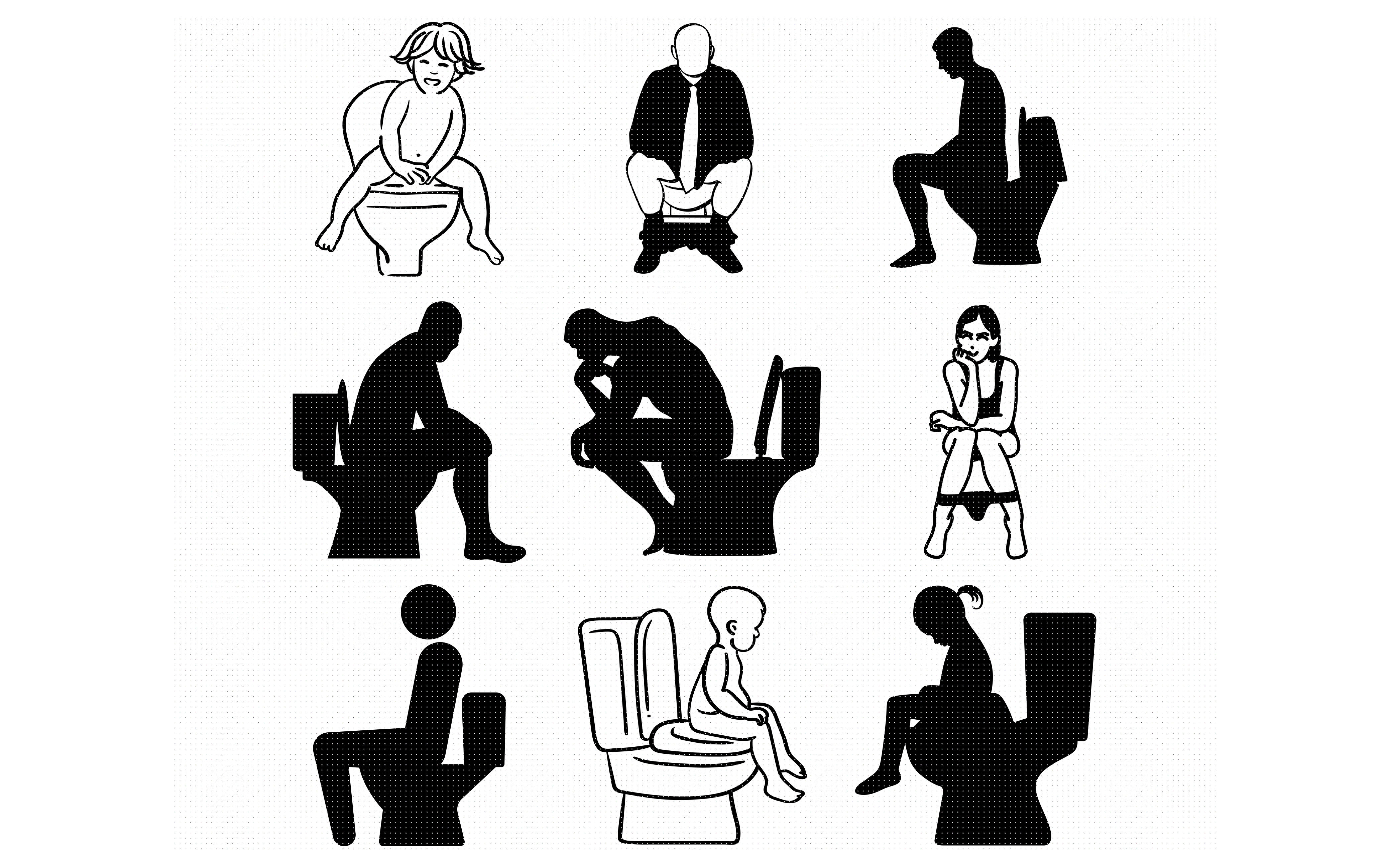 Download sitting on a toilet, poop svg, dxf, vector, eps, clipart ...