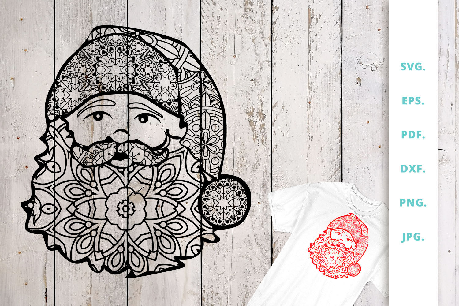 Download Santa Claus Zentangle By Sintegra Thehungryjpeg Com PSD Mockup Templates