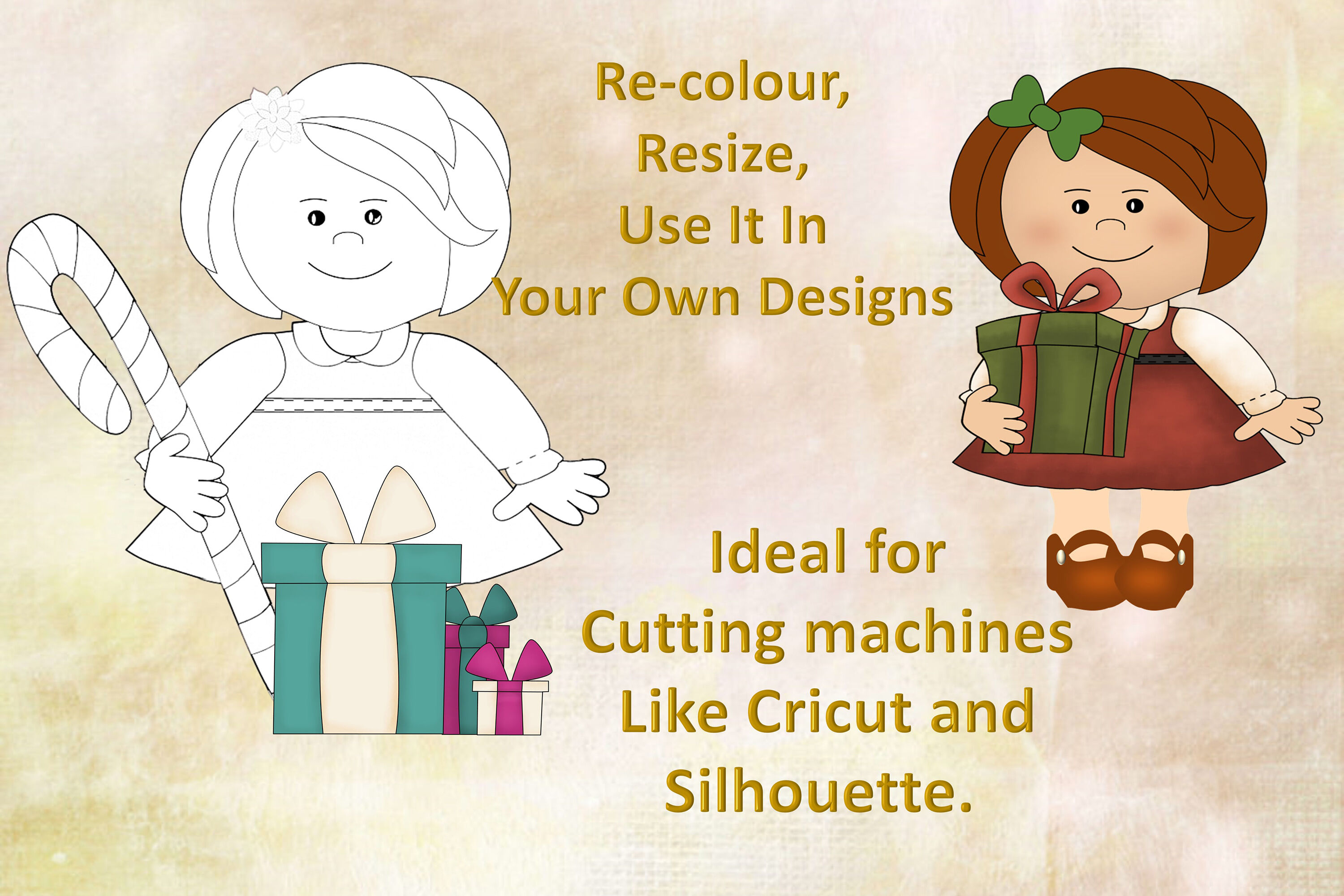 Christmas Clipart And Colouring Pages Svg Psd Eps And Png By The Paper Princess Thehungryjpeg Com