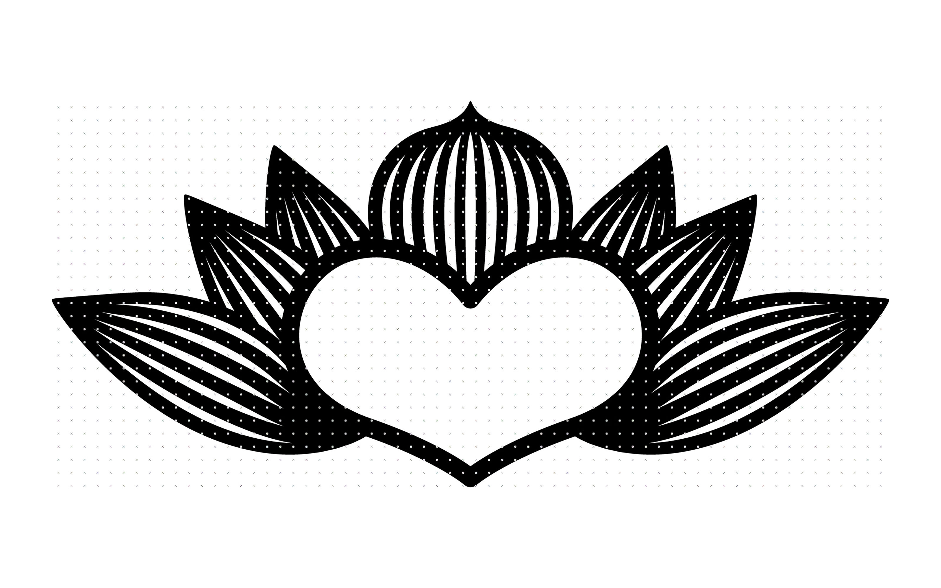 lotus heart flower svg, dxf, vector, eps, clipart, cricut, download By