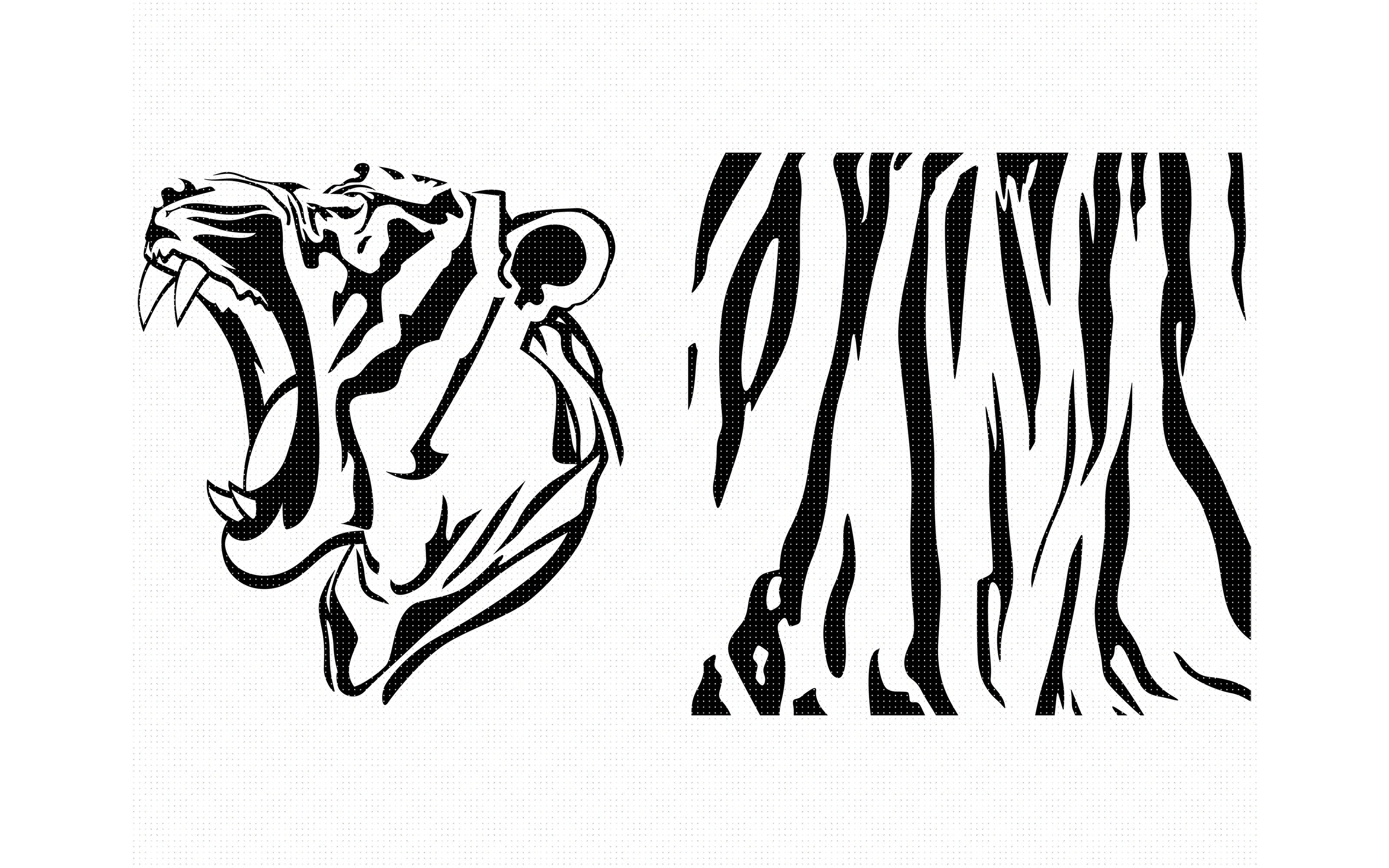 Download growling tiger, animal print pattern, svg, dxf, vector, eps, clipart By CrafterOks ...