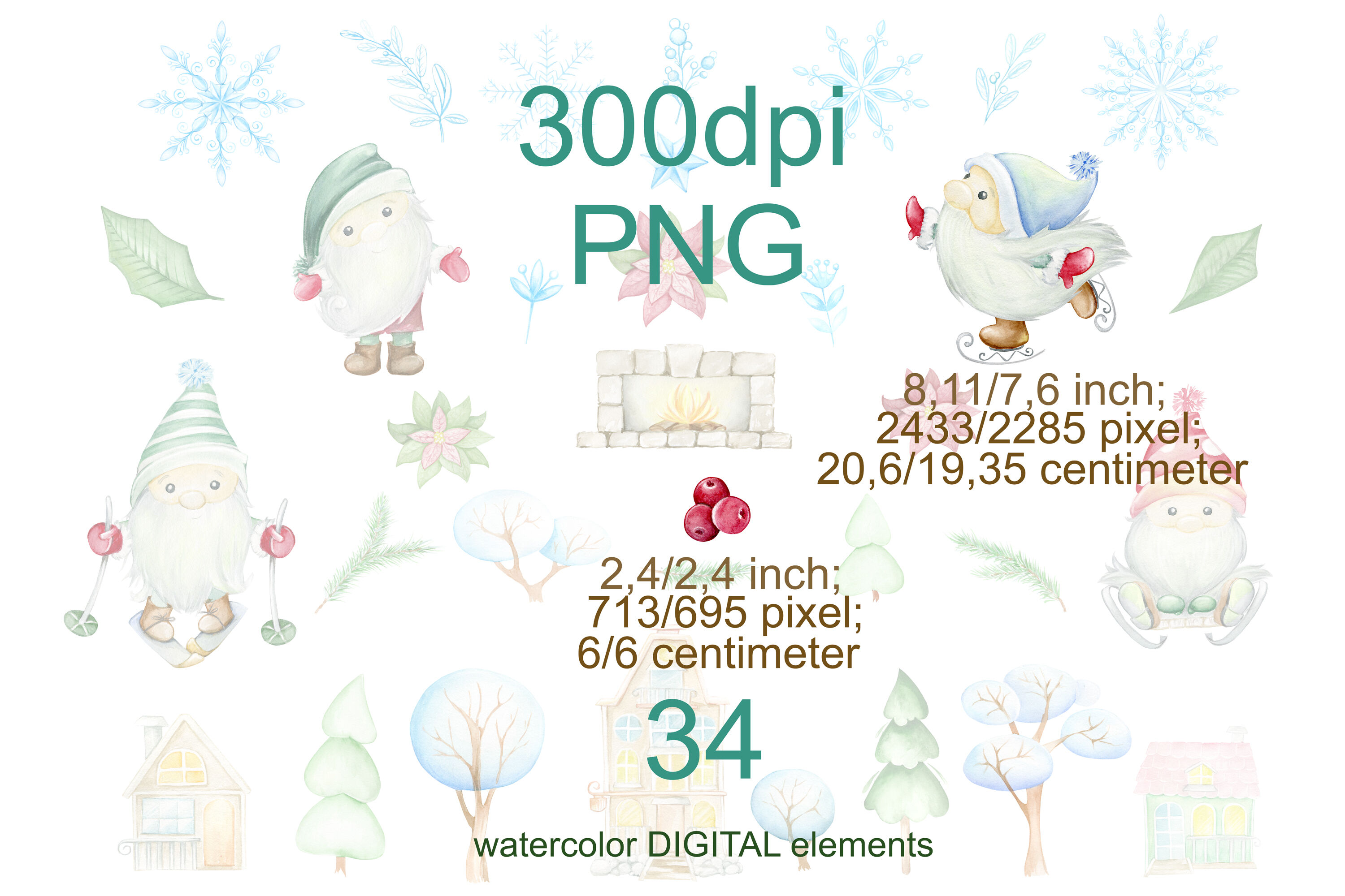 Christmas Gnomes Watercolor Clipart Nordic Scandinavian Magical Wi By Nlia2020 Thehungryjpeg Com
