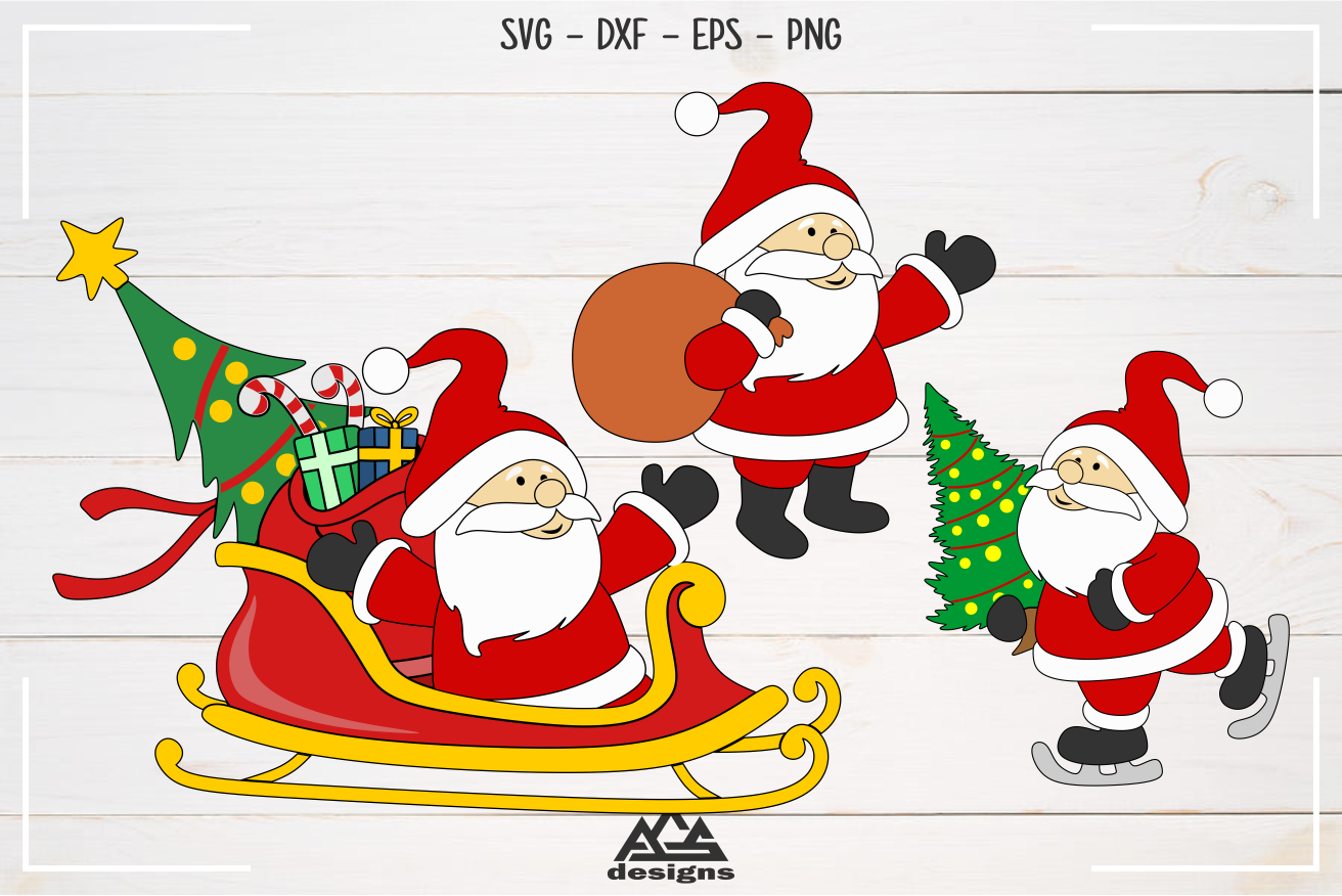 Cute Santa Svg - Layered SVG Cut File