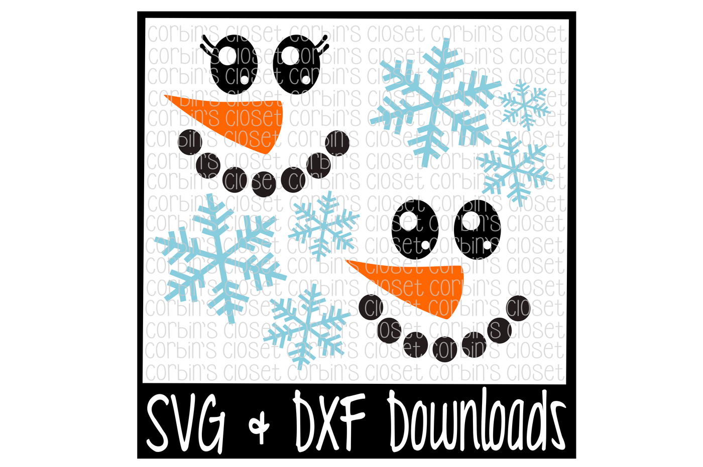 Snowman Snowgirl Snowflakes Cutting File By Corbins Svg Thehungryjpeg