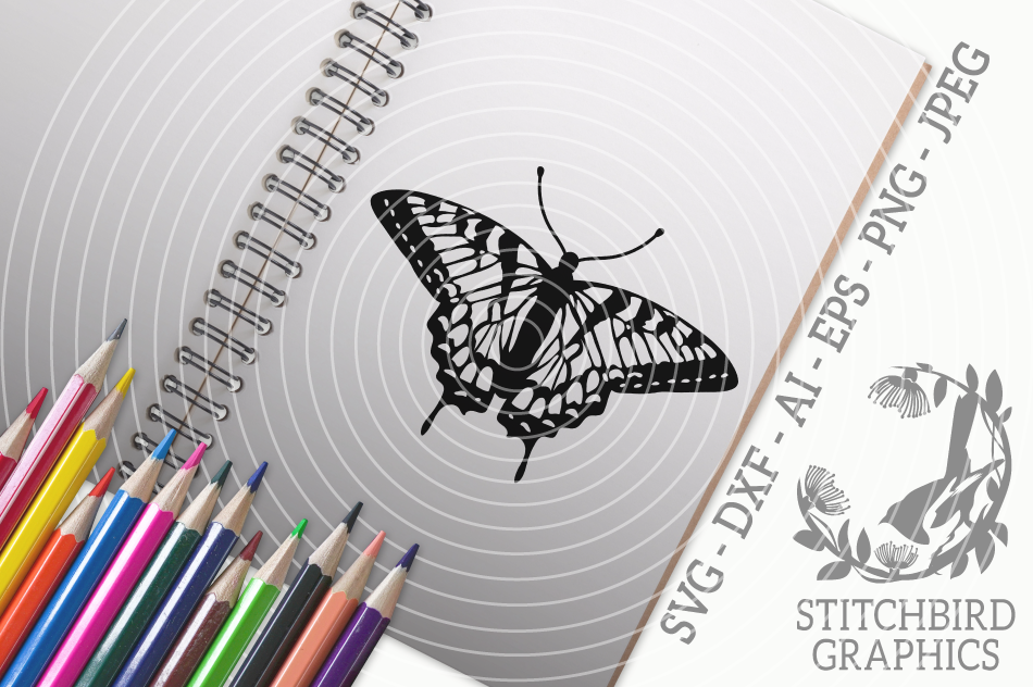 Download Swallowtail Butterfly Svg Silhouette Studio Cricut Eps Dxf Ai By Stitchbird Graphics Thehungryjpeg Com SVG, PNG, EPS, DXF File