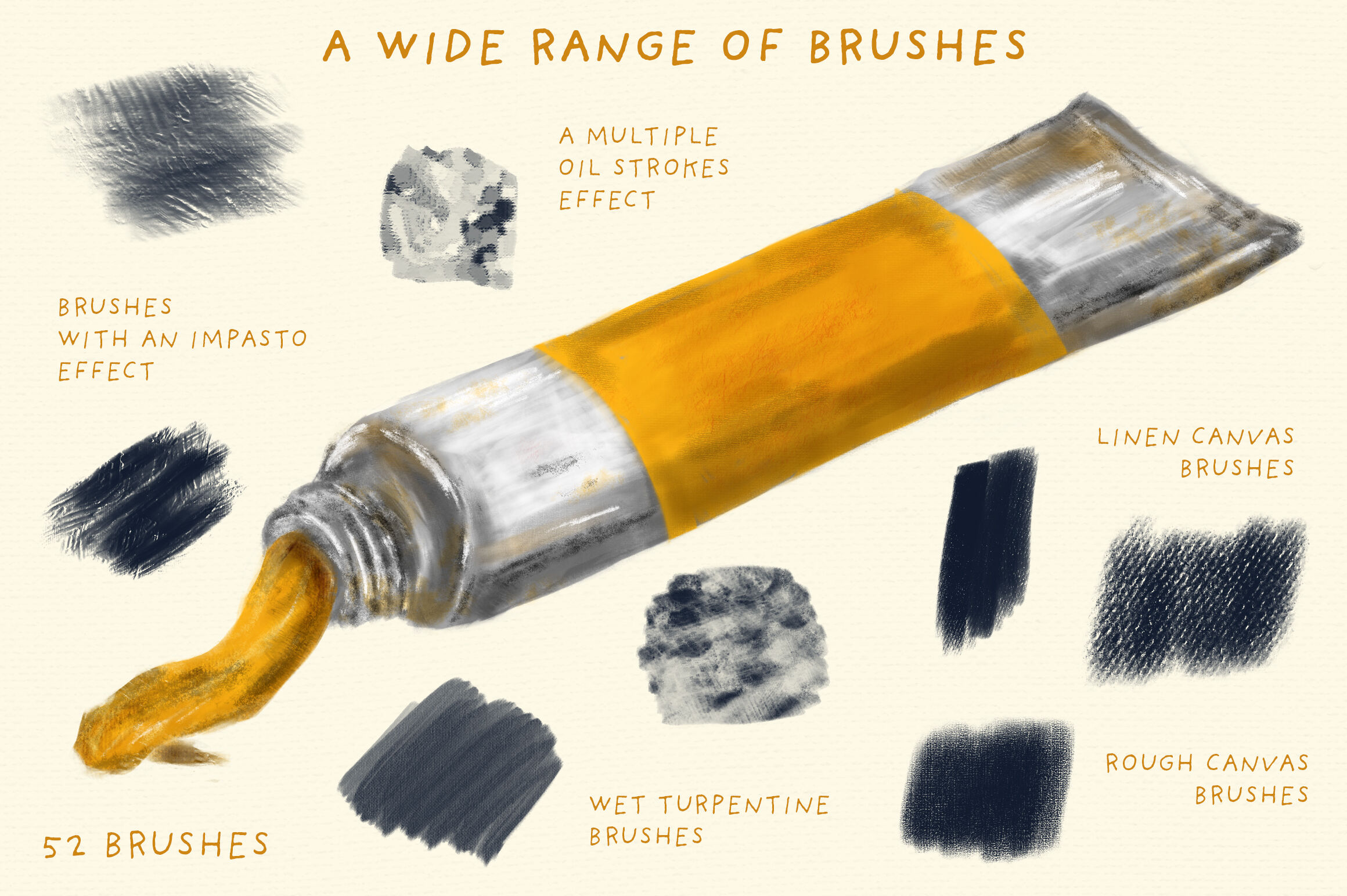 Oil Paint Brushes for Procreate By Guerillacraft