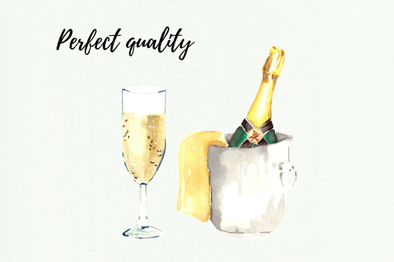 Watercolor Fashion Cliparts, Chanel Clipart, Champagne Glass By Old  Continent Design