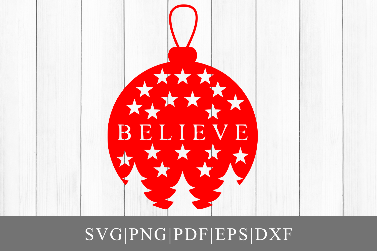 Believe Ornament Svg Cut File For Cricut Silhouette By Mockupvenue Thehungryjpeg Com