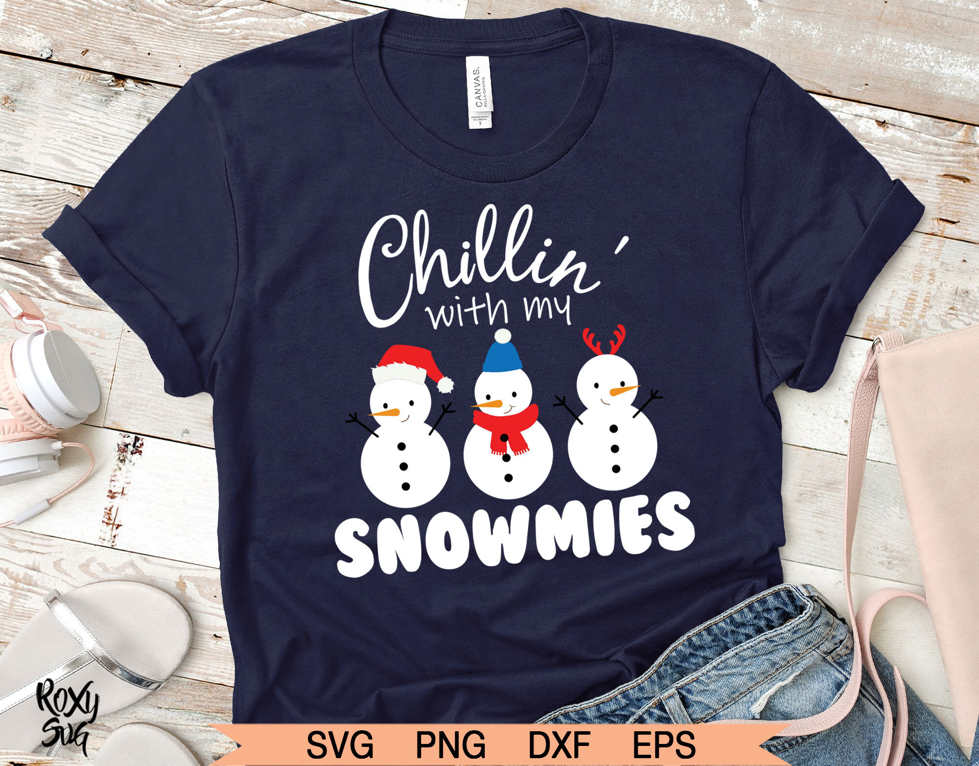Christmas Svg Snowman Svg Chillin With My Snowmies Svg By Lovely Graphics Thehungryjpeg Com