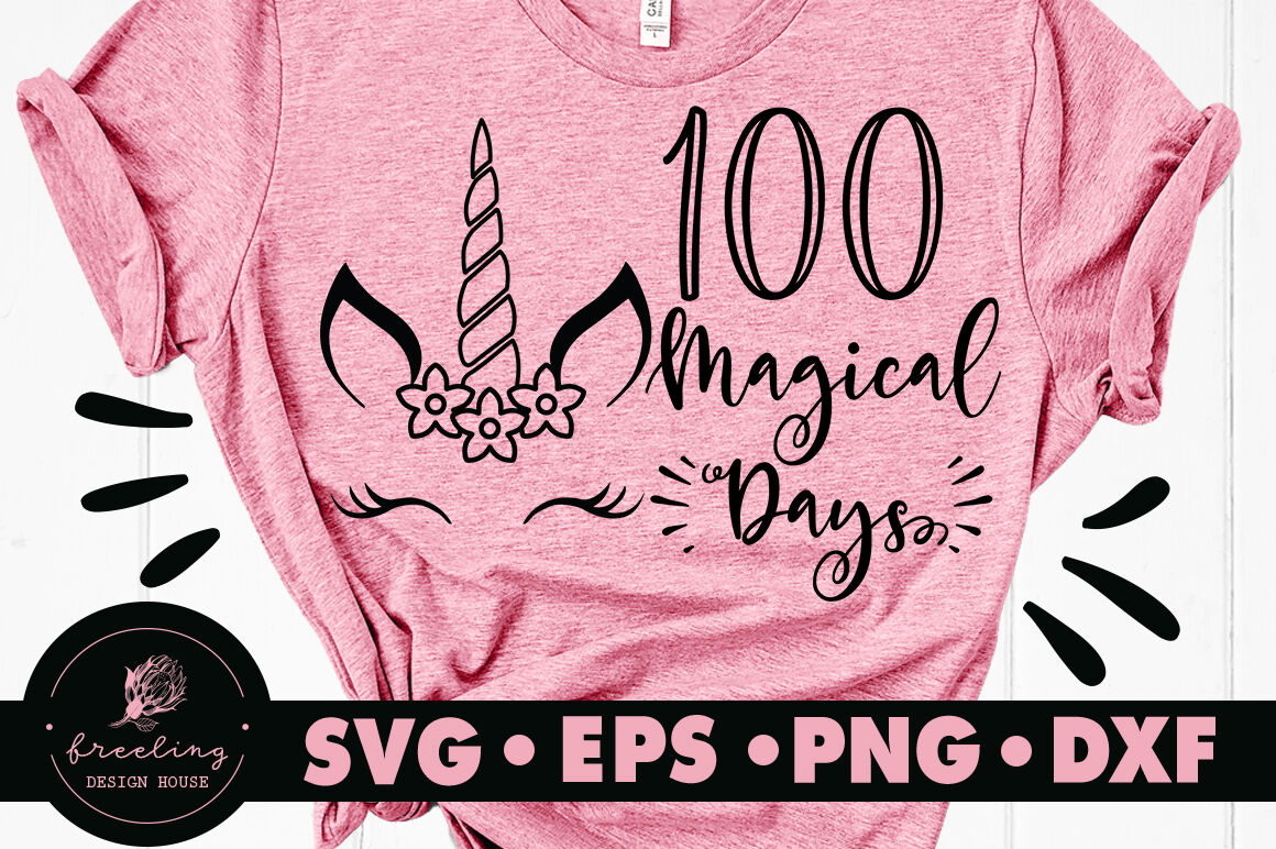 100 Magical Days Unicorn Svg By Freeling Design House Thehungryjpeg Com