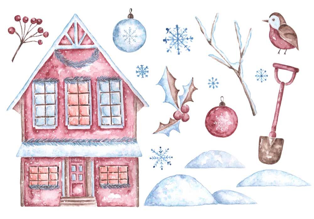 Watercolor Christmas set of illustrations By illustrator Sabina Z ...