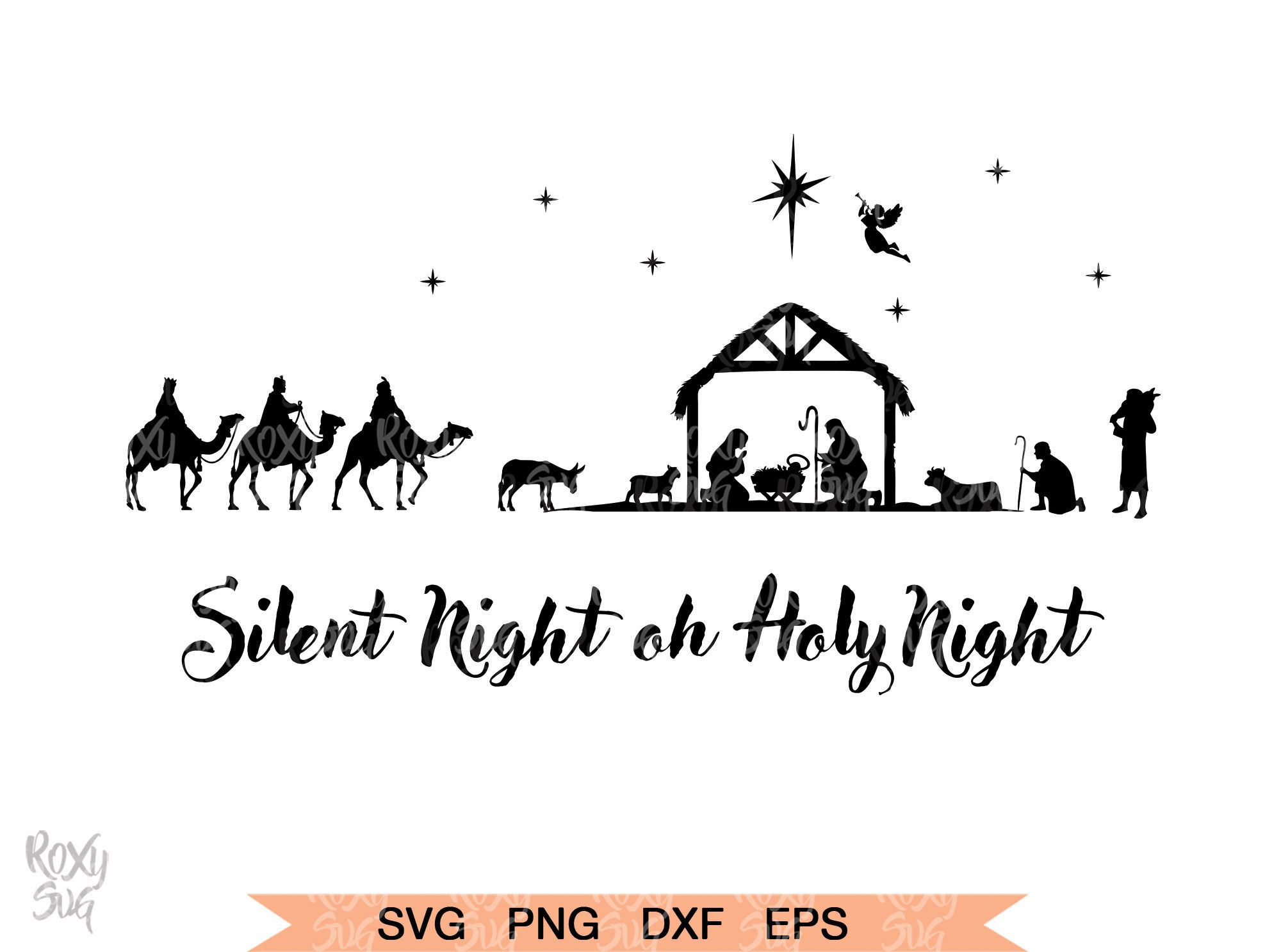 Nativity Scene Silhouette Svg Free - 165+ SVG File Cut Cricut